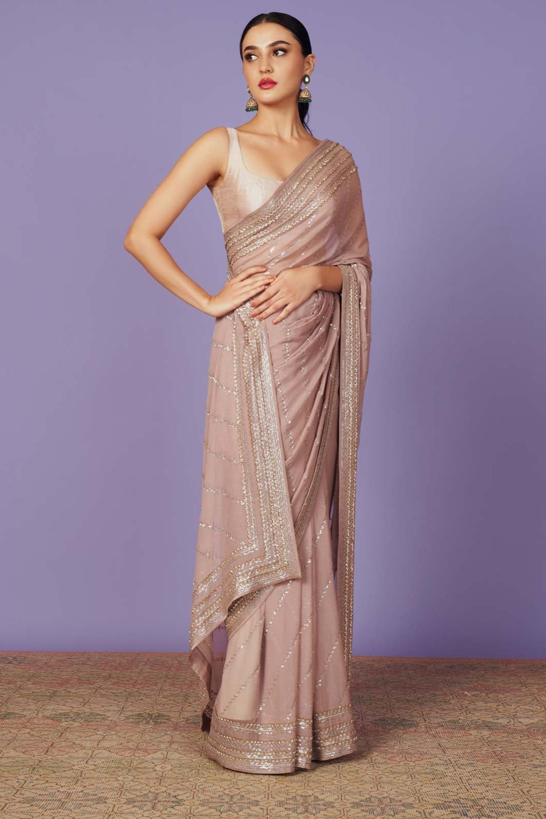 SEQUENCE BORDER SAREE SET