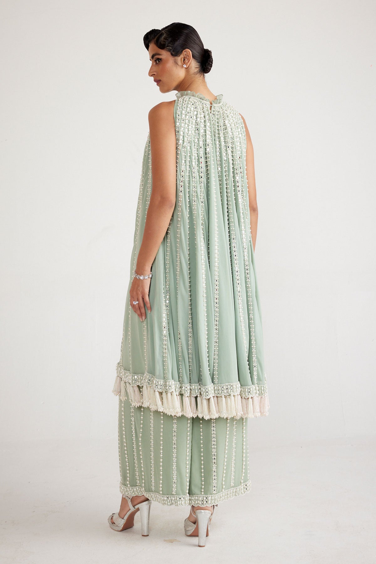 Powder Mint Green Chandelier Drop Kurta Set