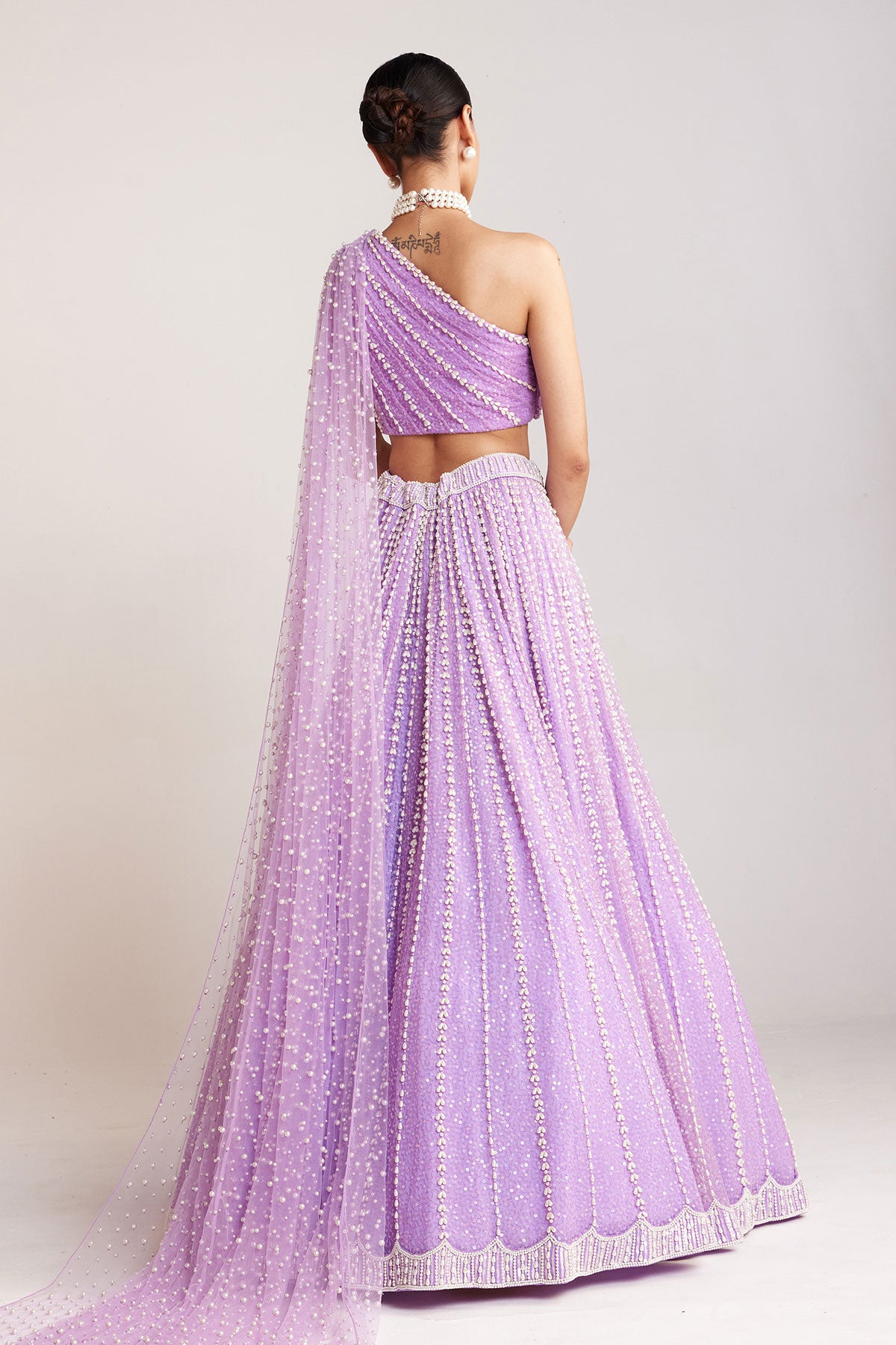 Lilac One Shoulder Lehenga Set