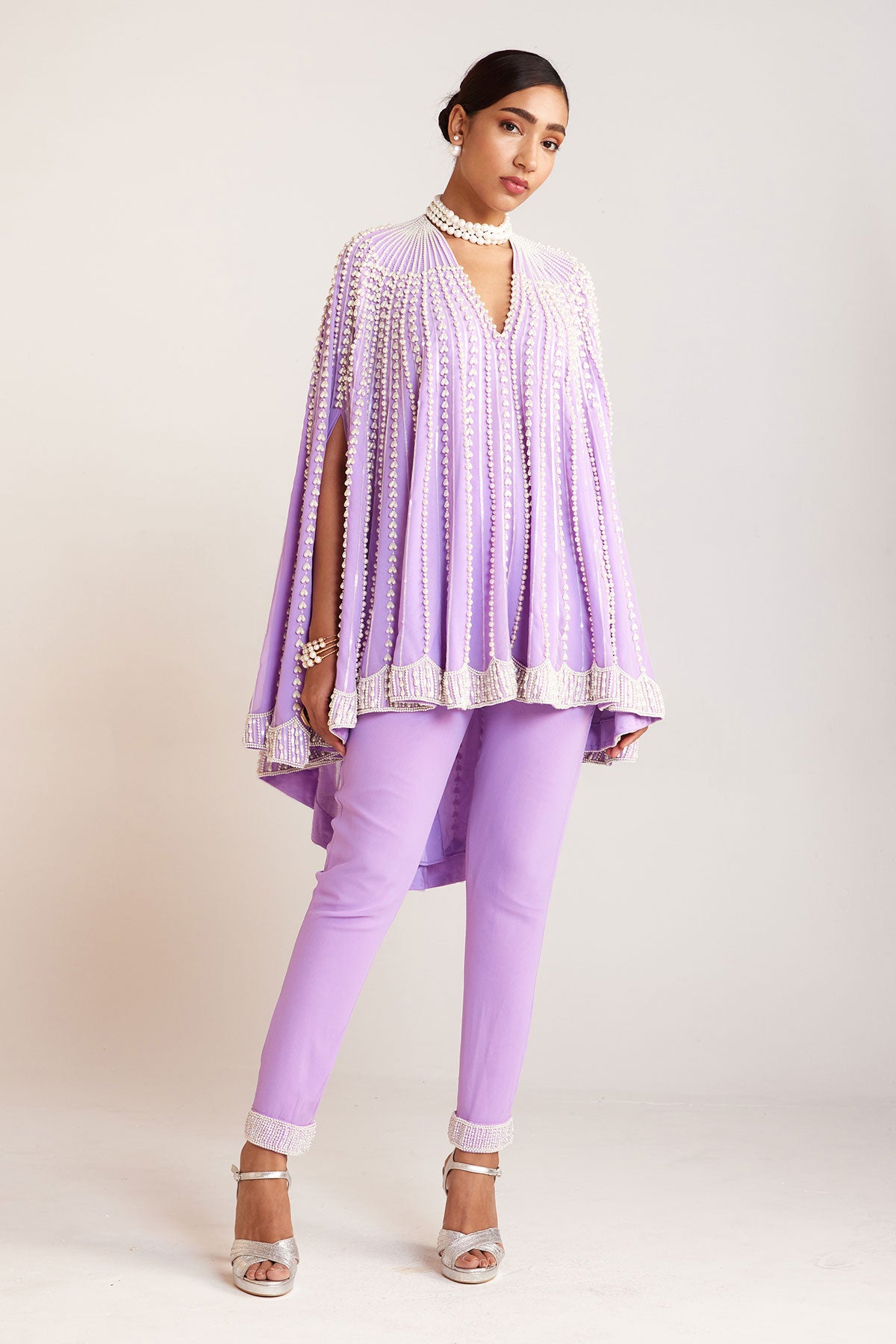 Lilac Asymmetrical Cape Set