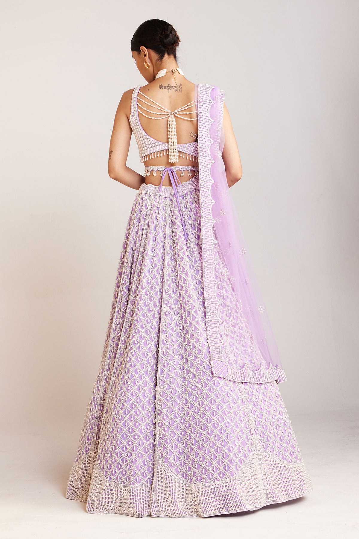 Lilac Pearl Drop Lehenga Set