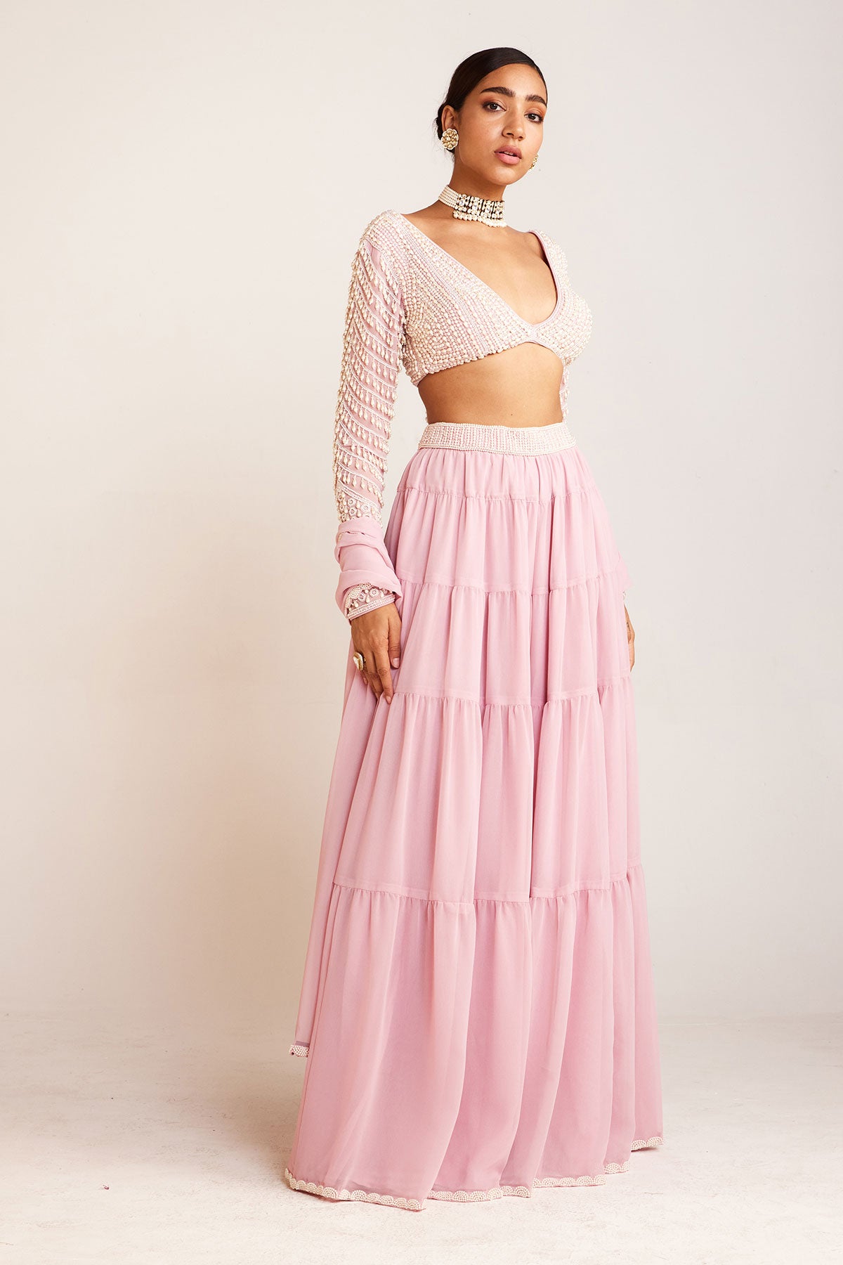 Powder Pink Sharara Set