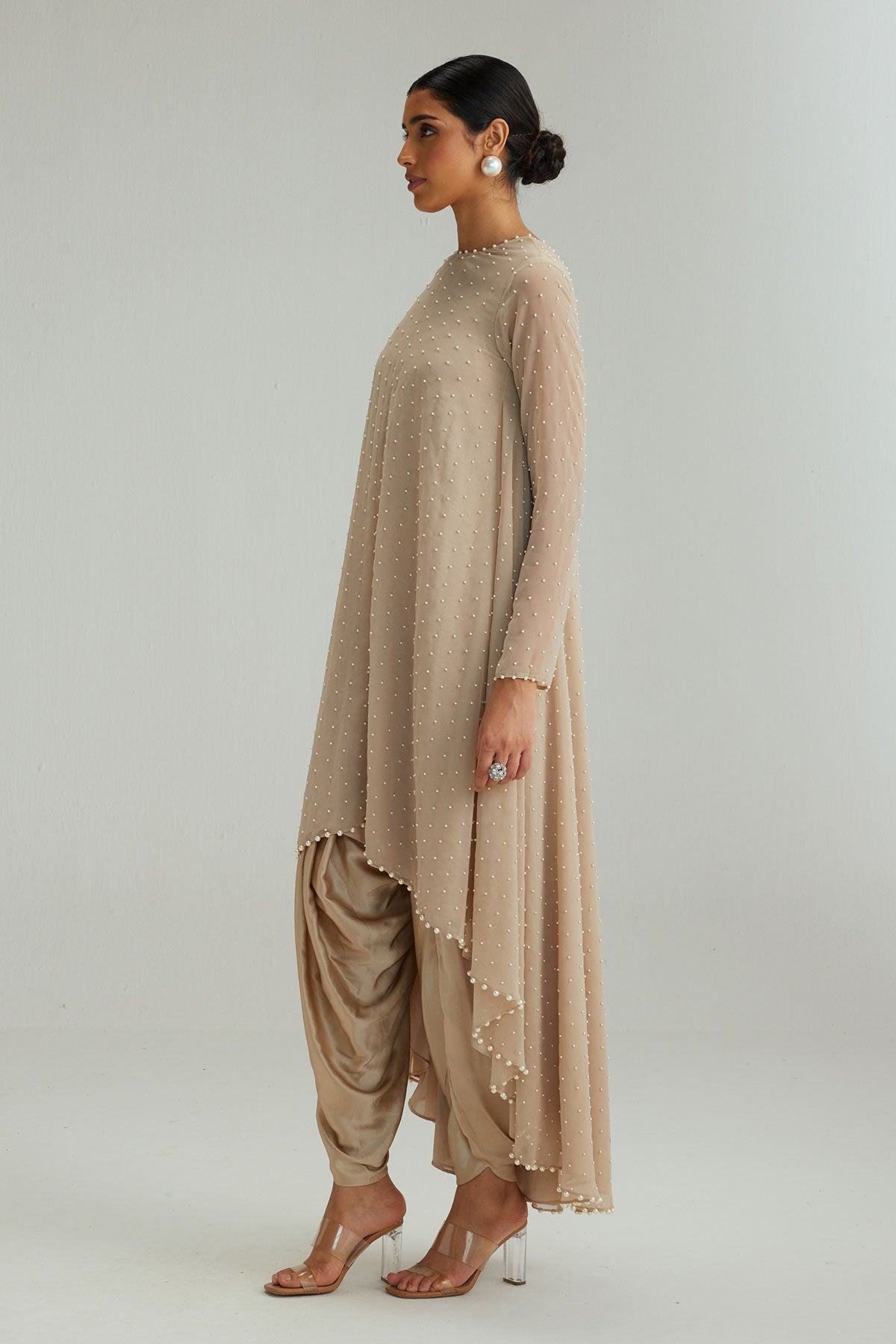 Light Beige pearl Kurta Set