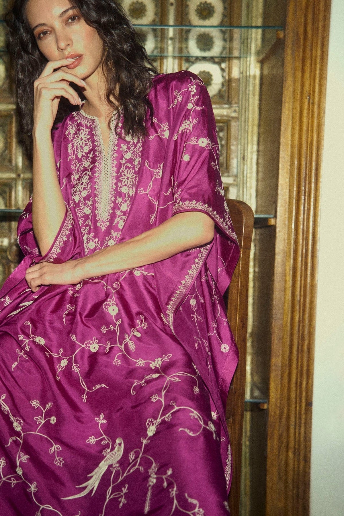 Aari Thread Work Kaftan Set