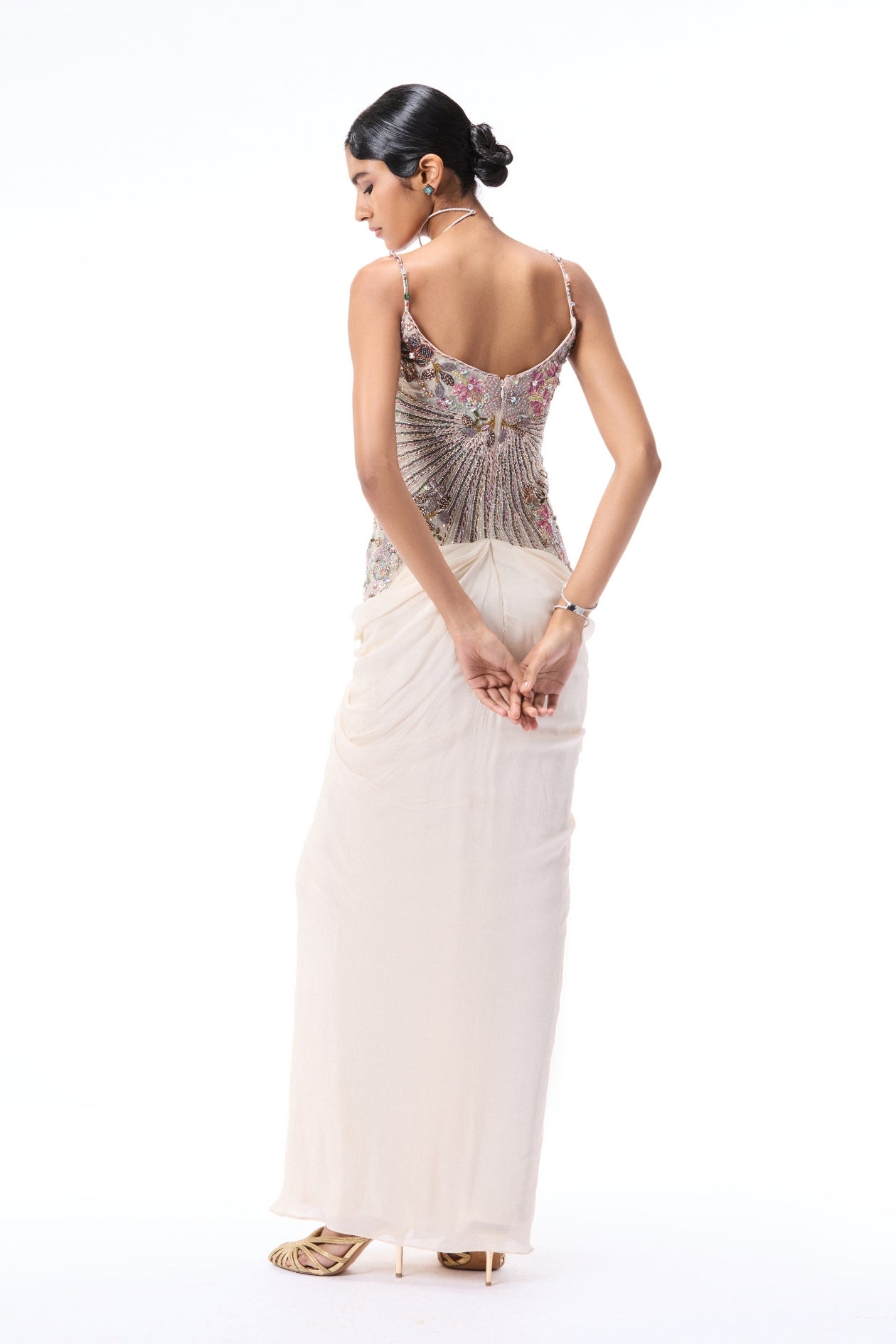 Mistmuse - Ivory Chiffon & Tulle Gown - Ready To Ship