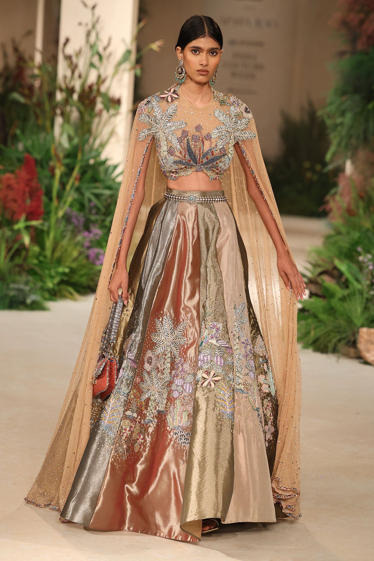 Glowtide - Multicolour Tissue Lehenga - Ready To Ship