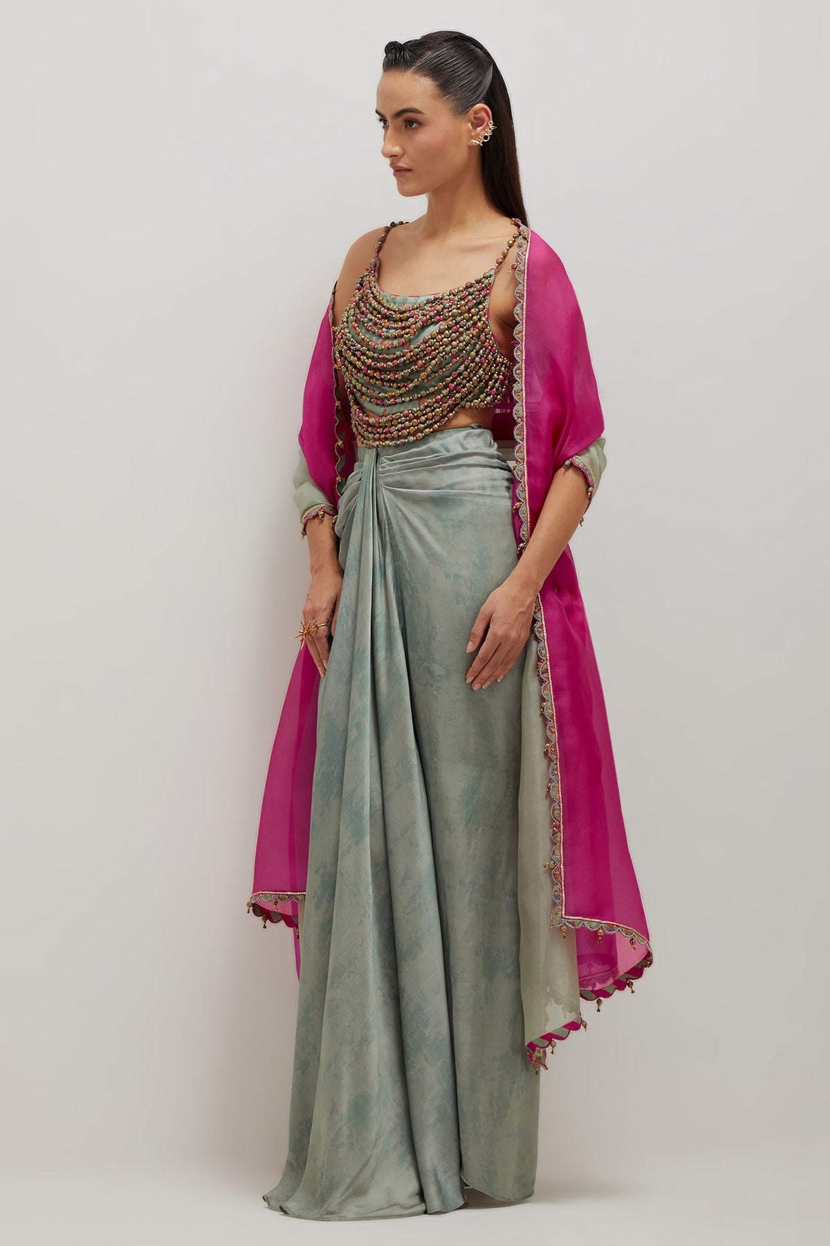 Moh Drape Skirt Set