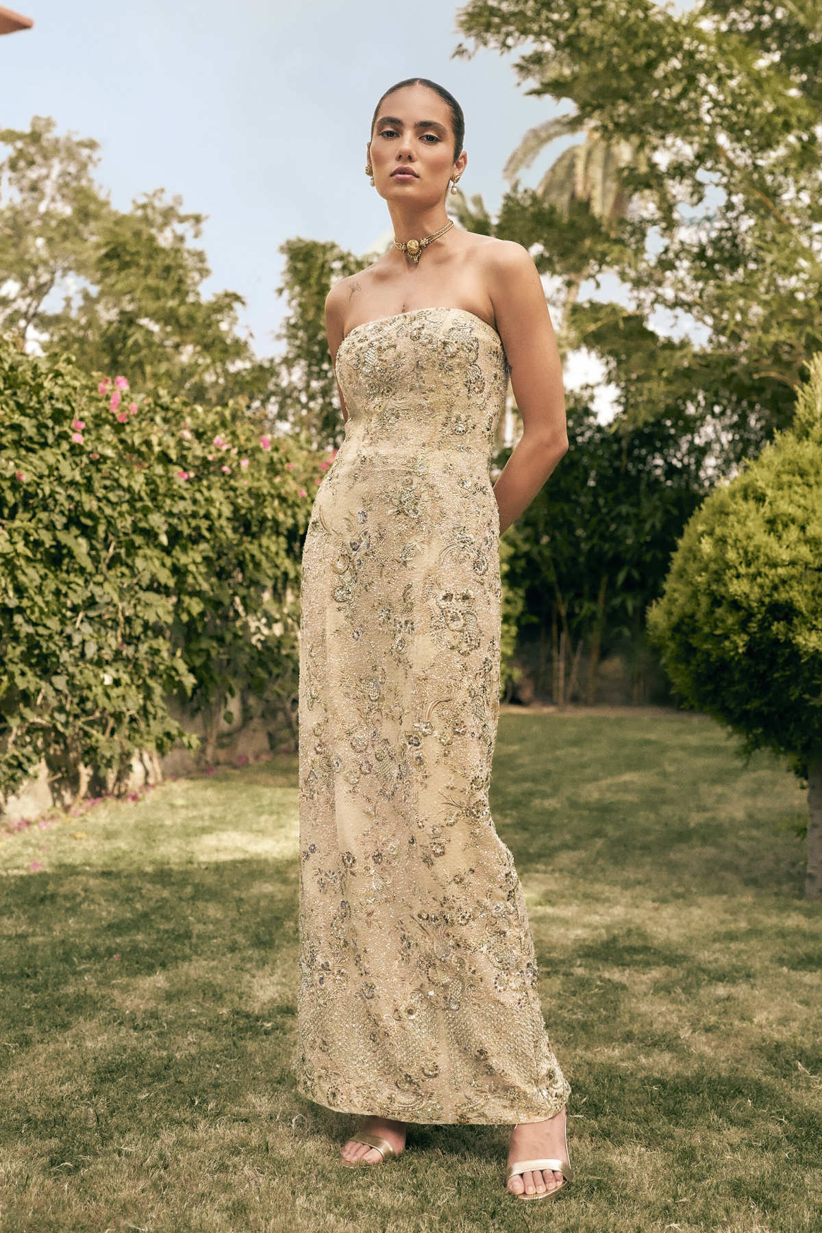 Keepsake Embroidered Gown - Beige