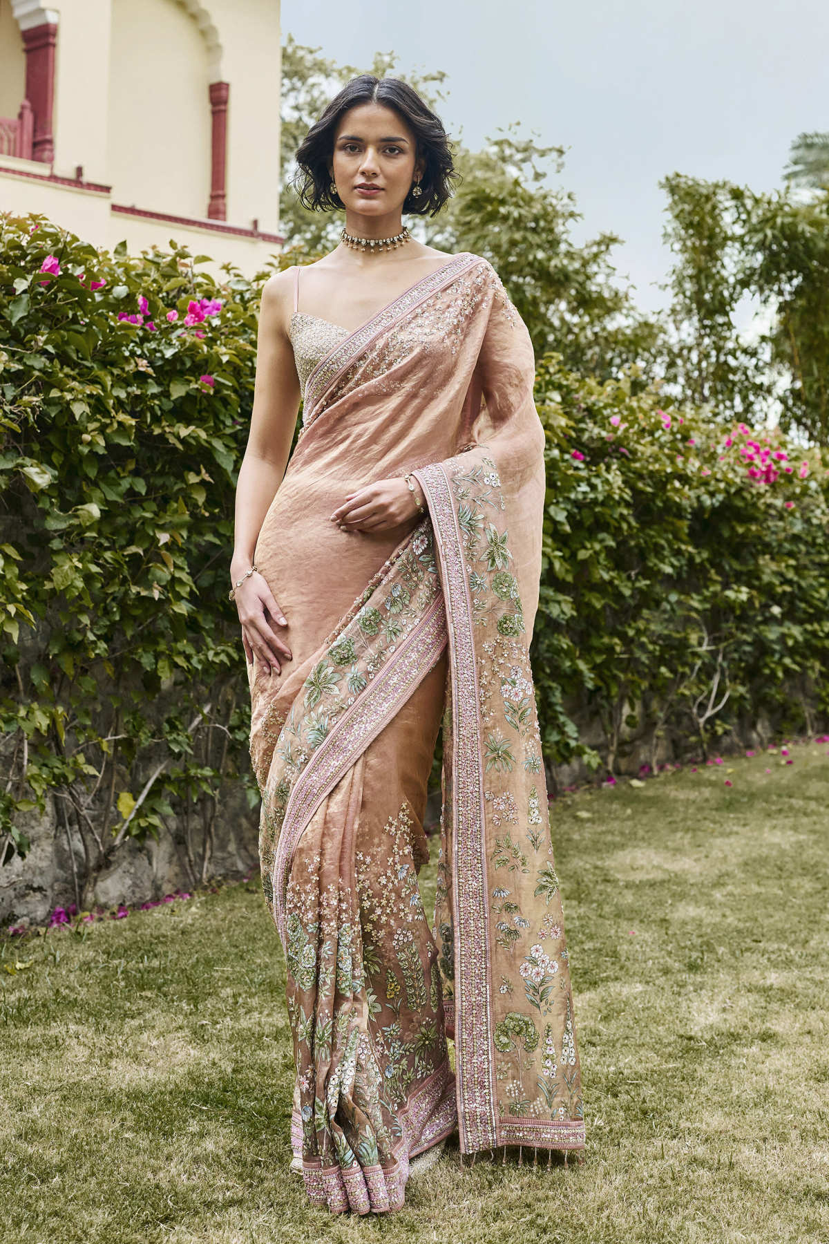Promise Hand-painted Pichhwai Saree - Blush