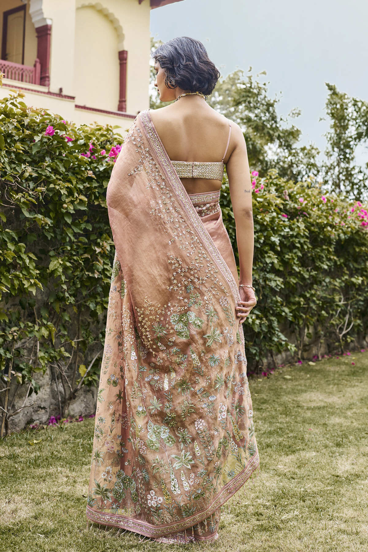 Promise Hand-painted Pichhwai Saree - Blush
