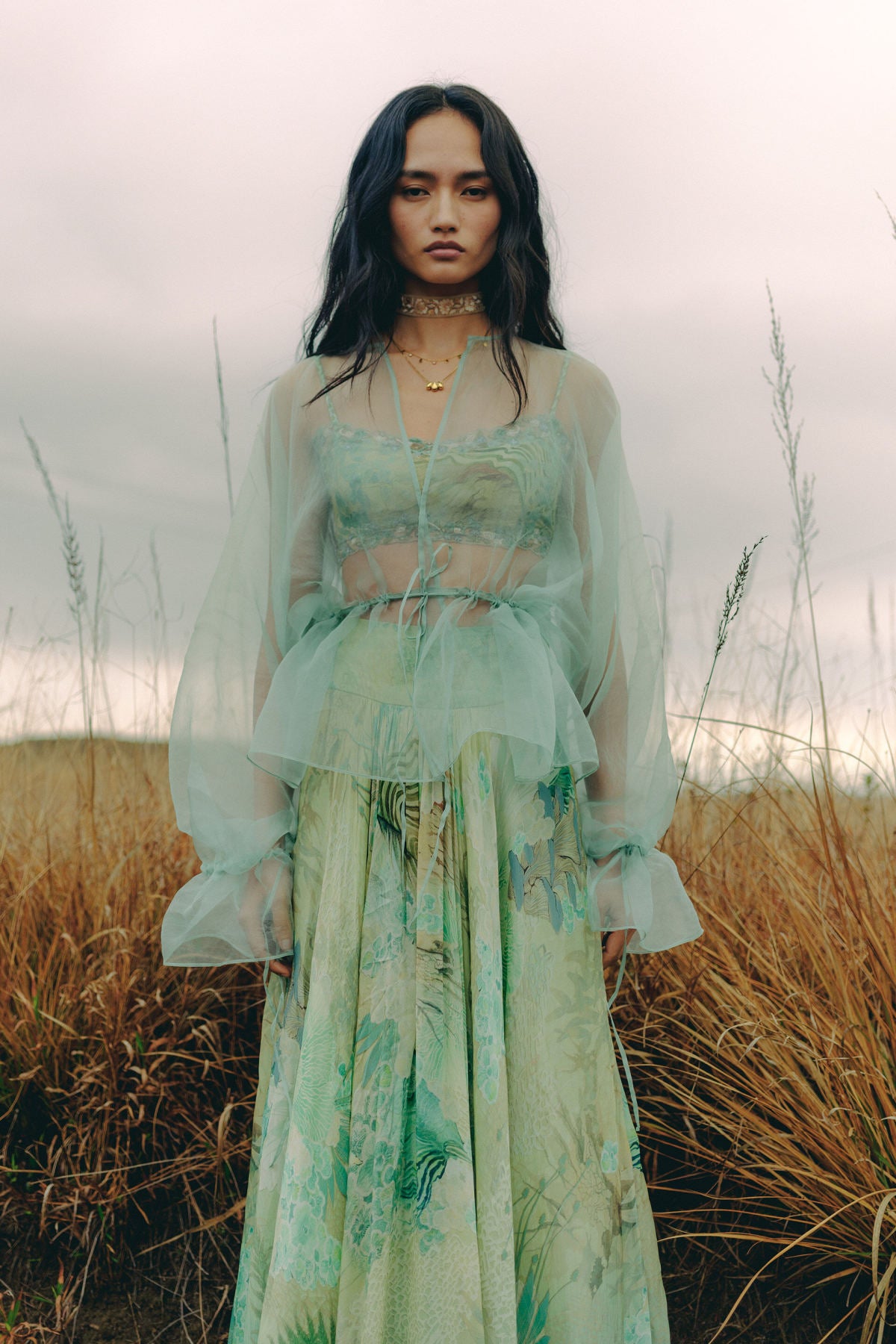 Kaze Bemberg Skirt Set - Aqua