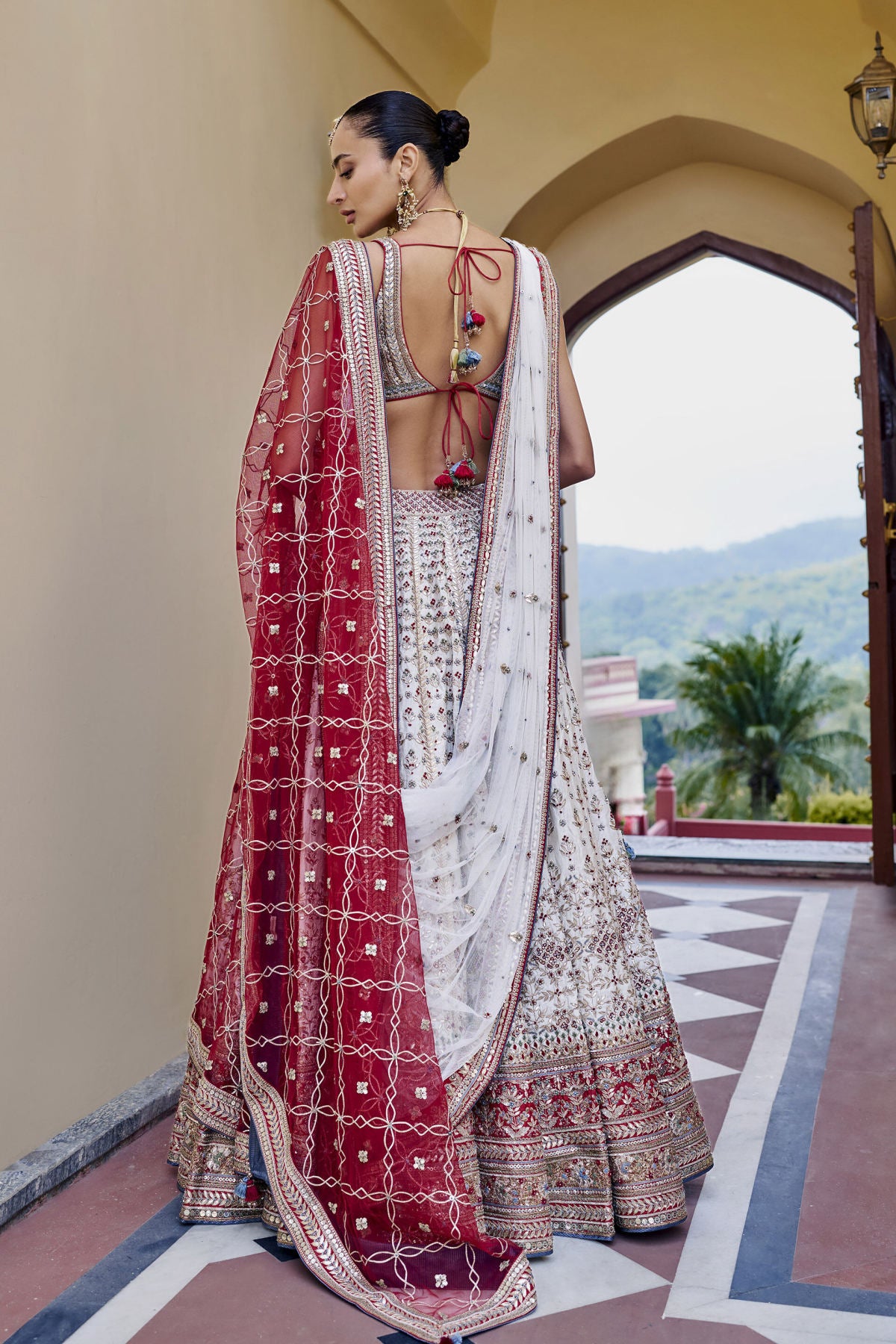 Togetherness Gota Patti Silk Lehenga Set - Red