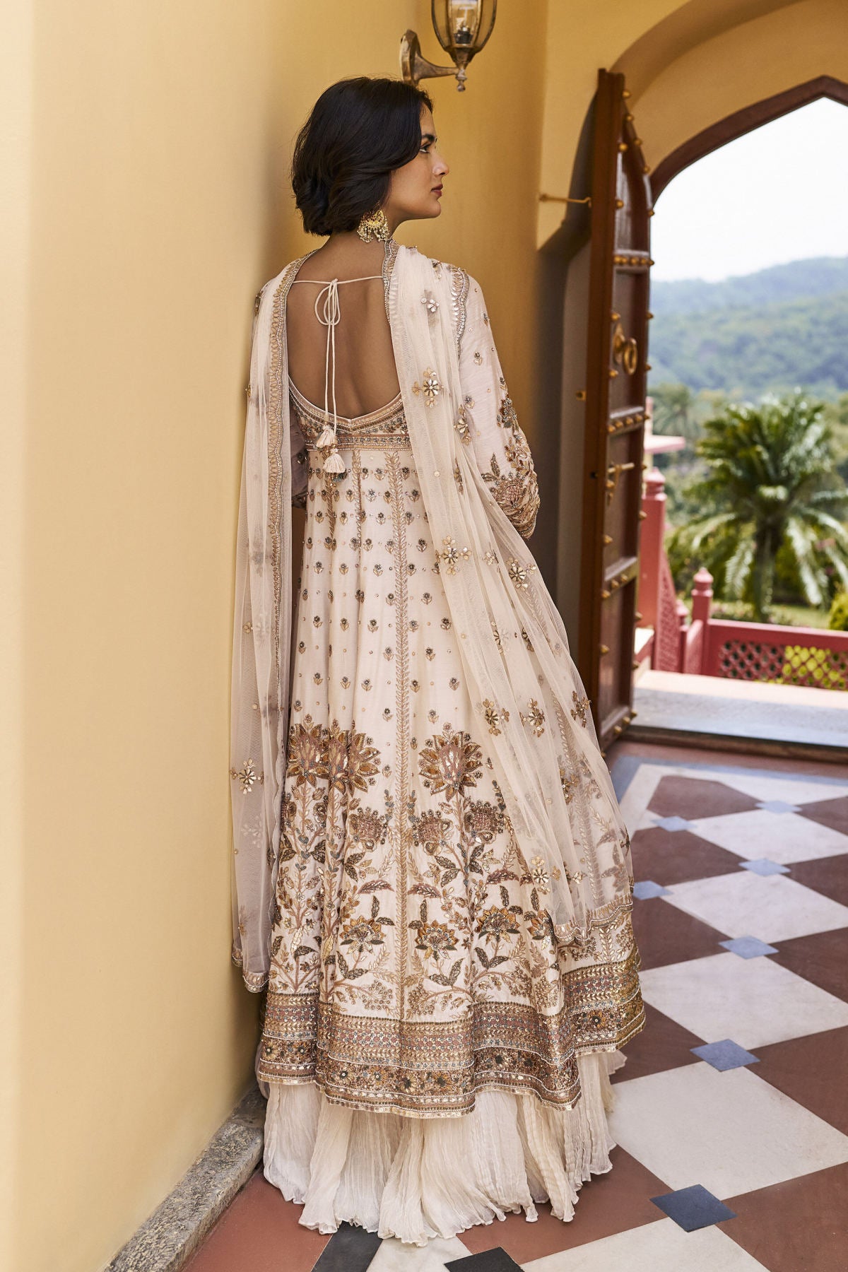 Eternity Gota Patti Lehenga Set - Ivory