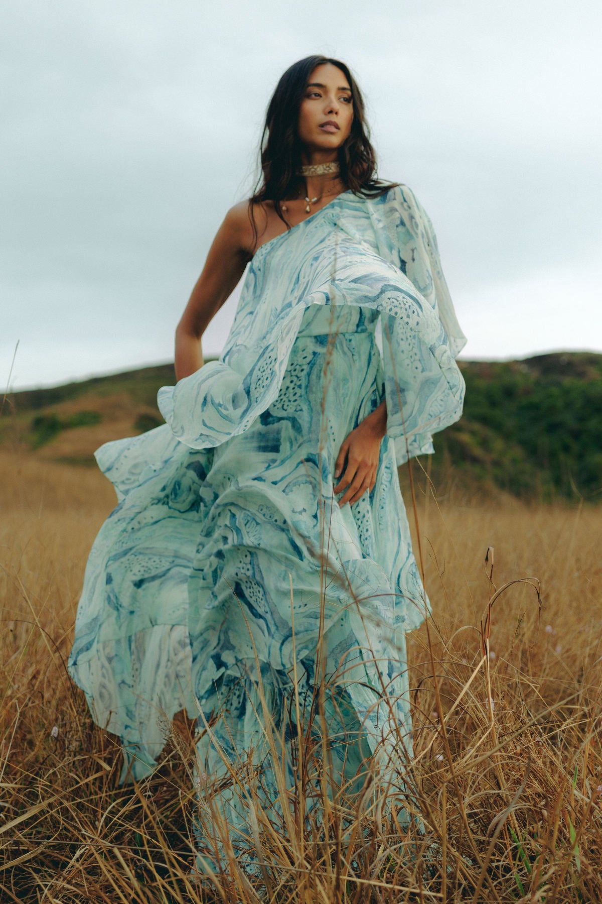 Kazui Bemberg Gown - Blue