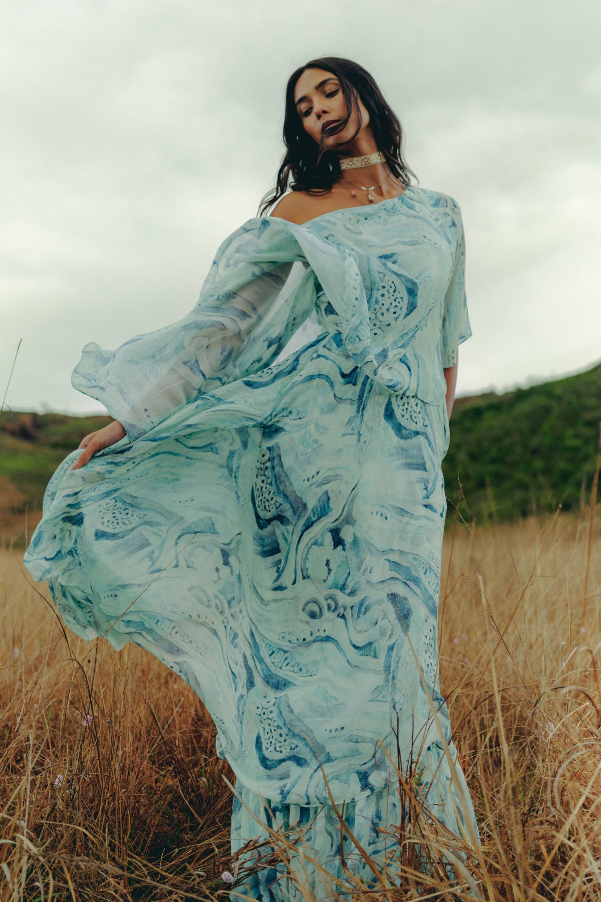 Kazui Bemberg Gown - Blue