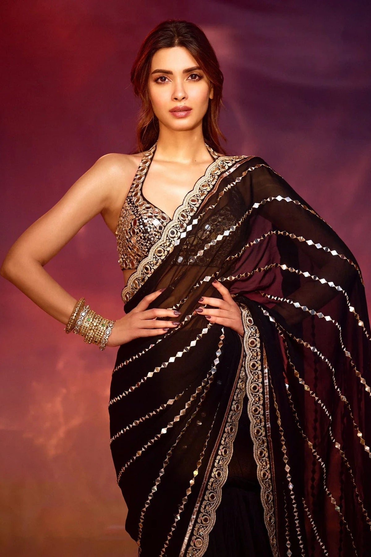 Diana Penty in Aradhana saree