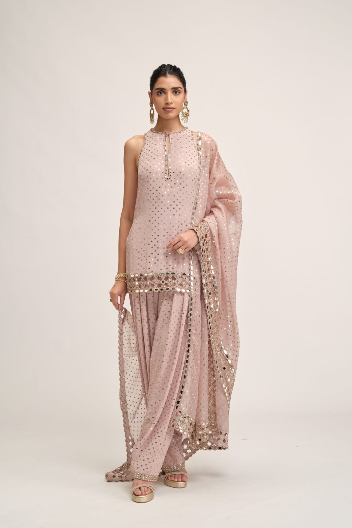 Ash Pink Kurta Salwar Set