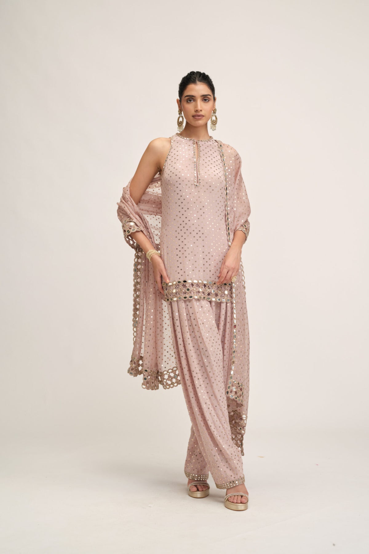 Ash Pink Kurta Salwar Set