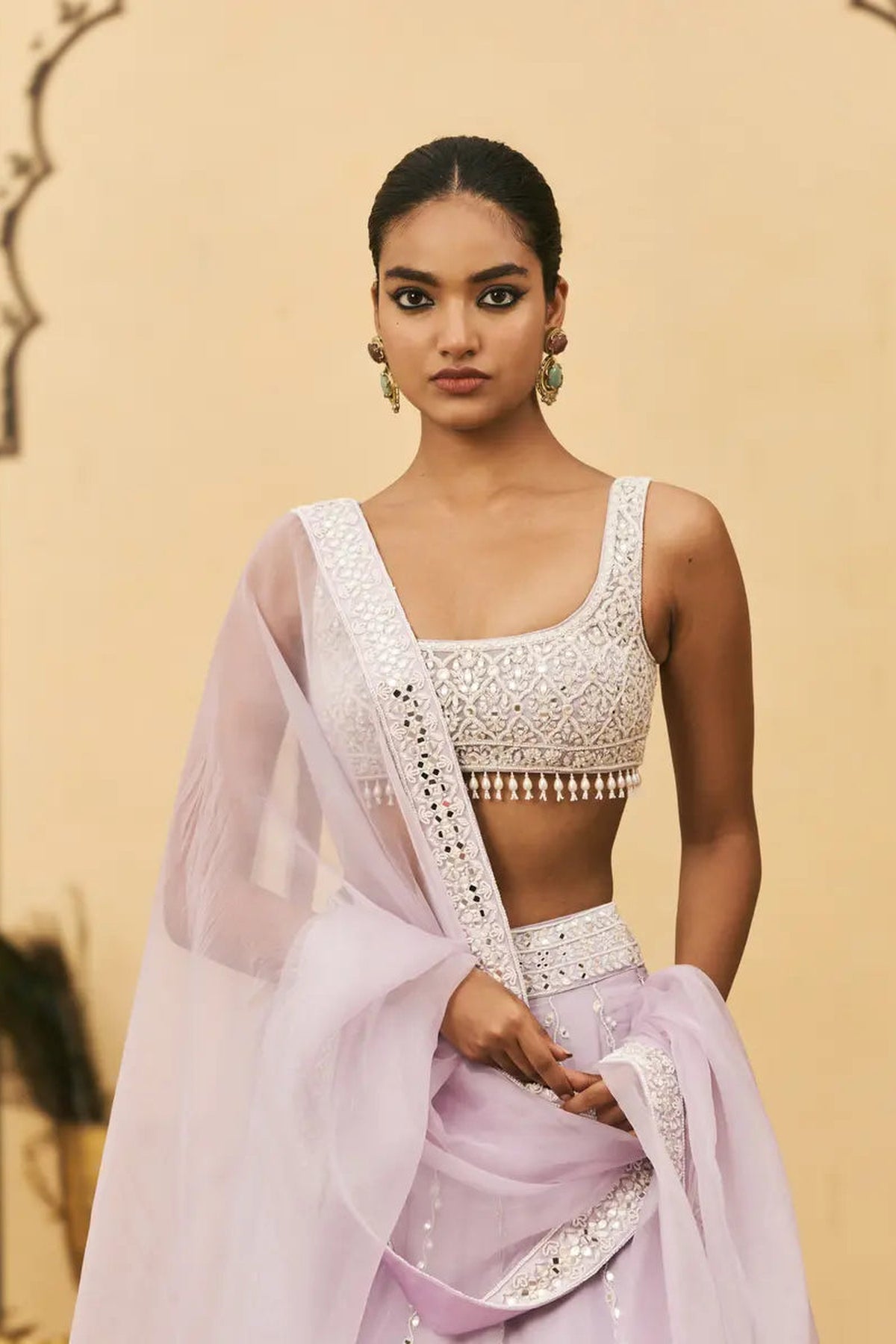 Baingani Organza Lehenga Set