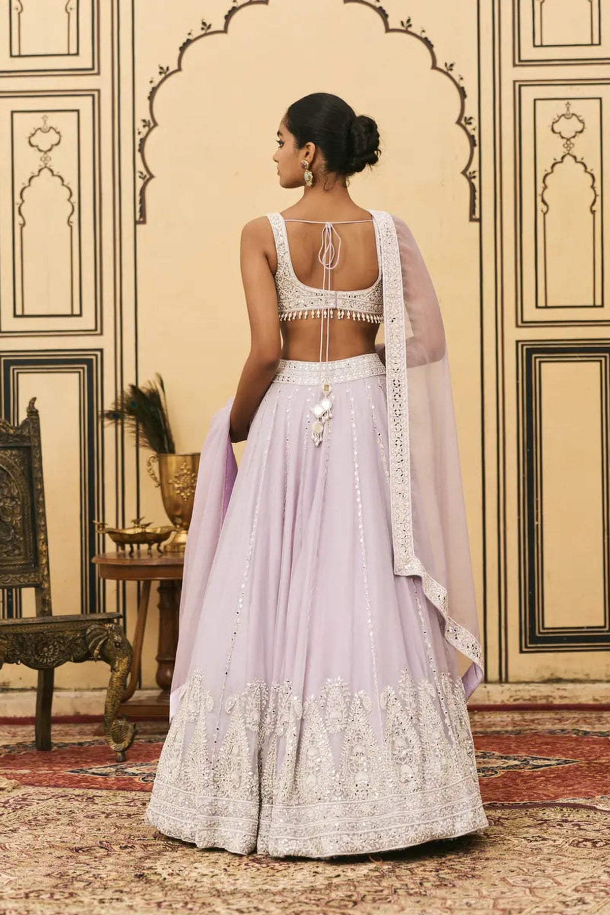 Baingani Organza Lehenga Set