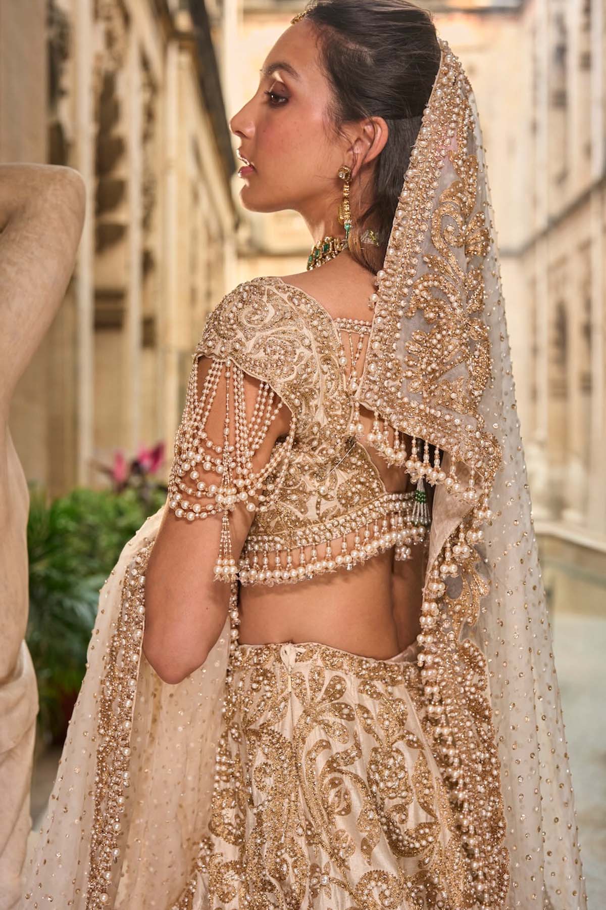 Beige & Gold Lehenga Set