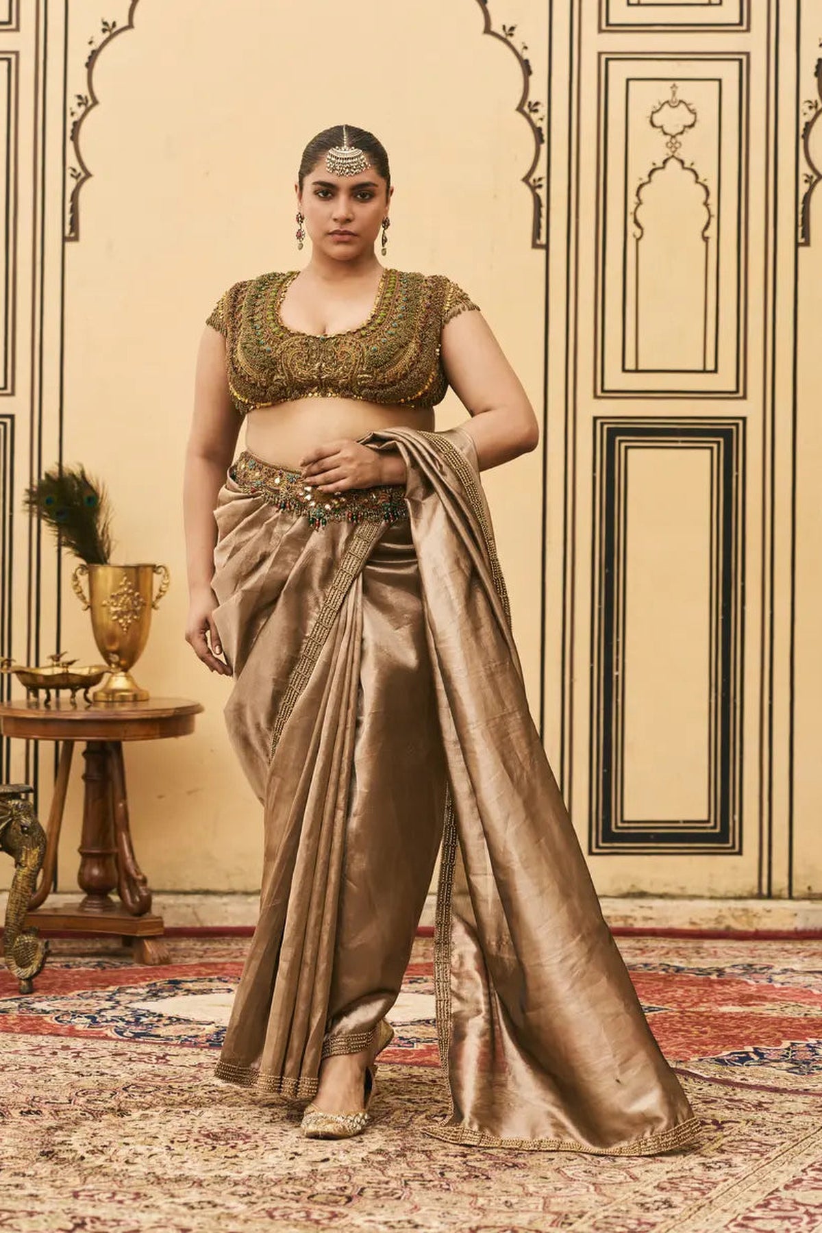 Bhoori Tissue Jadaau Saree Set