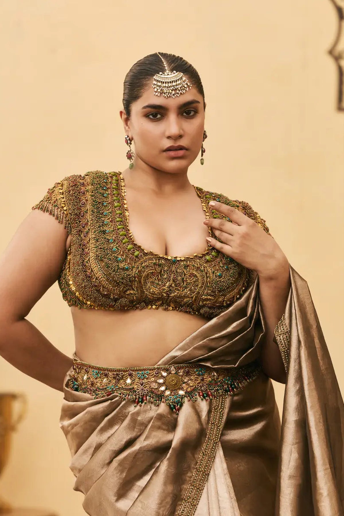 Bhoori Tissue Jadaau Saree Set