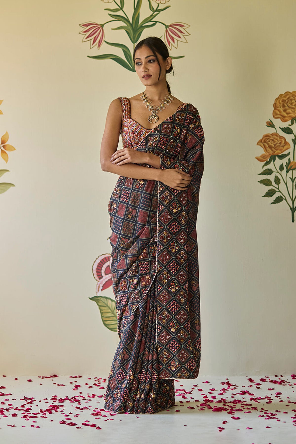 Black Beadwork Saree