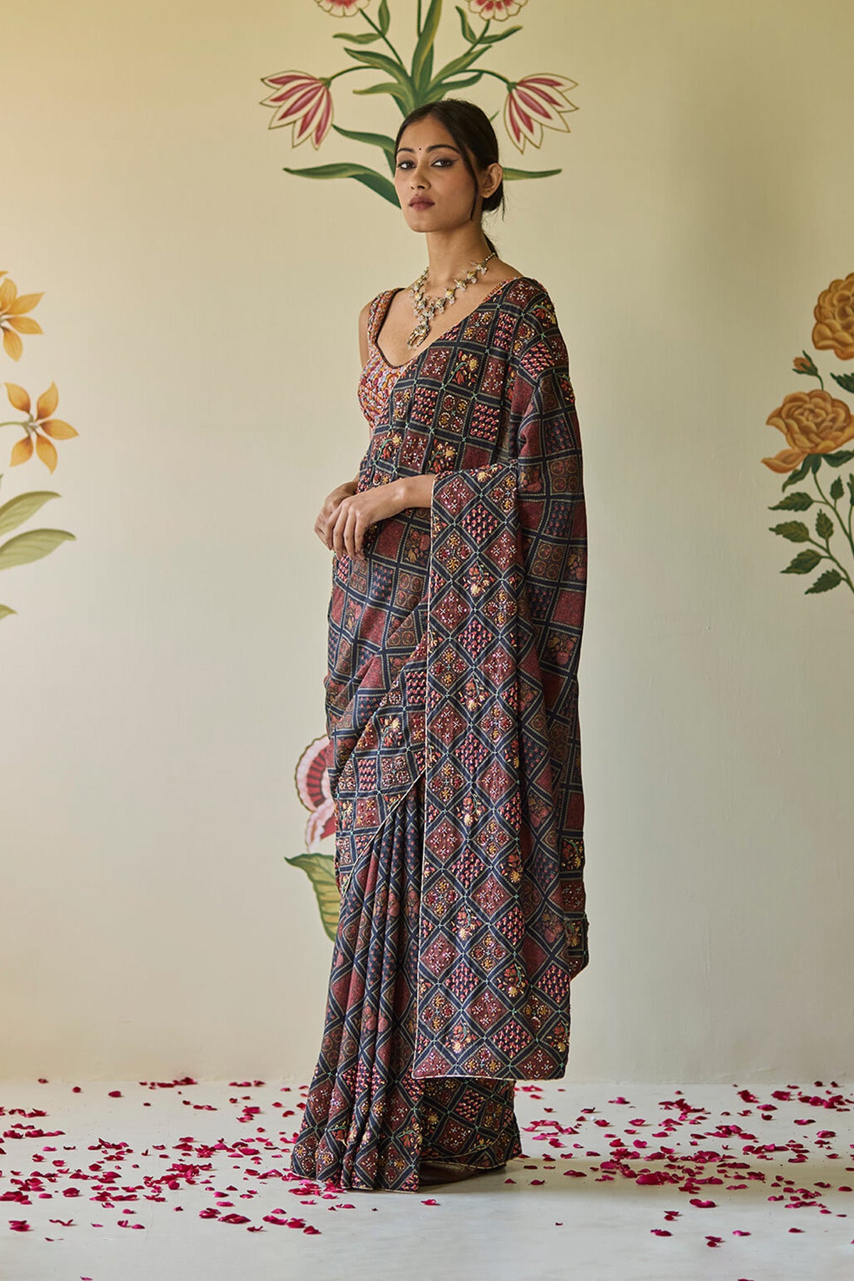 Black Beadwork Saree