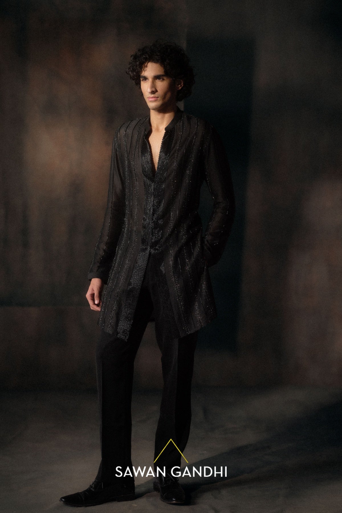 Black Swarosvki Kurta