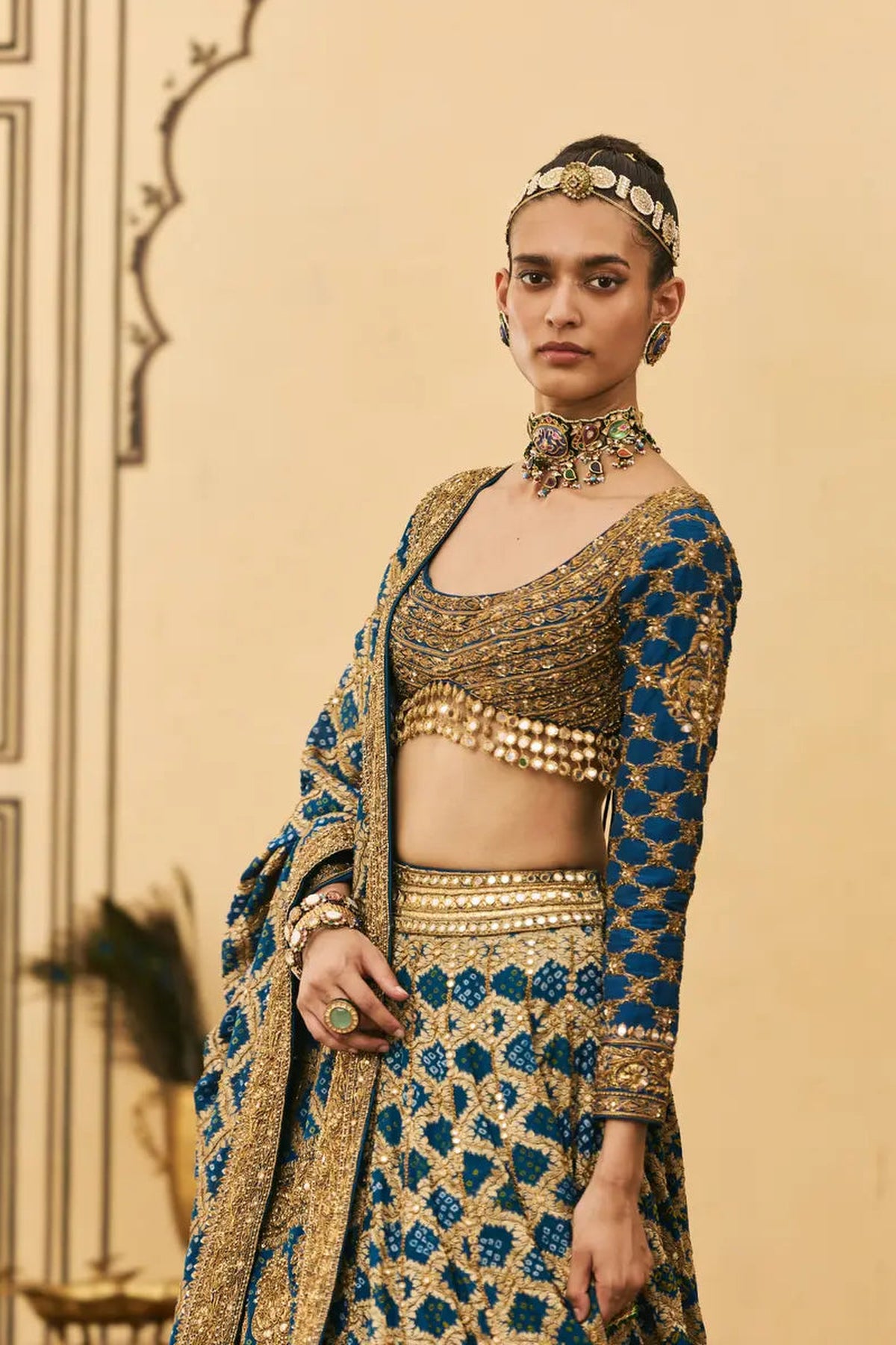 Blue Bandhani Lehenga Set