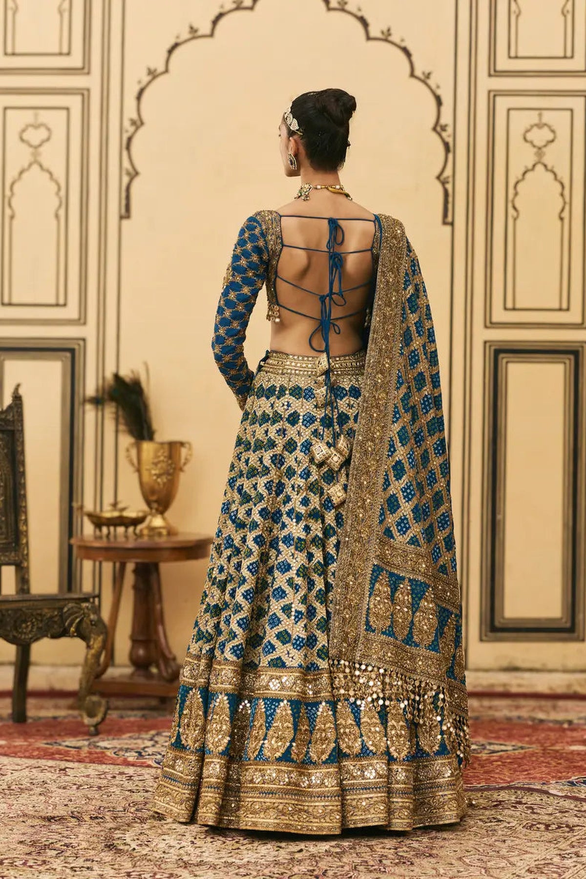Blue Bandhani Lehenga Set