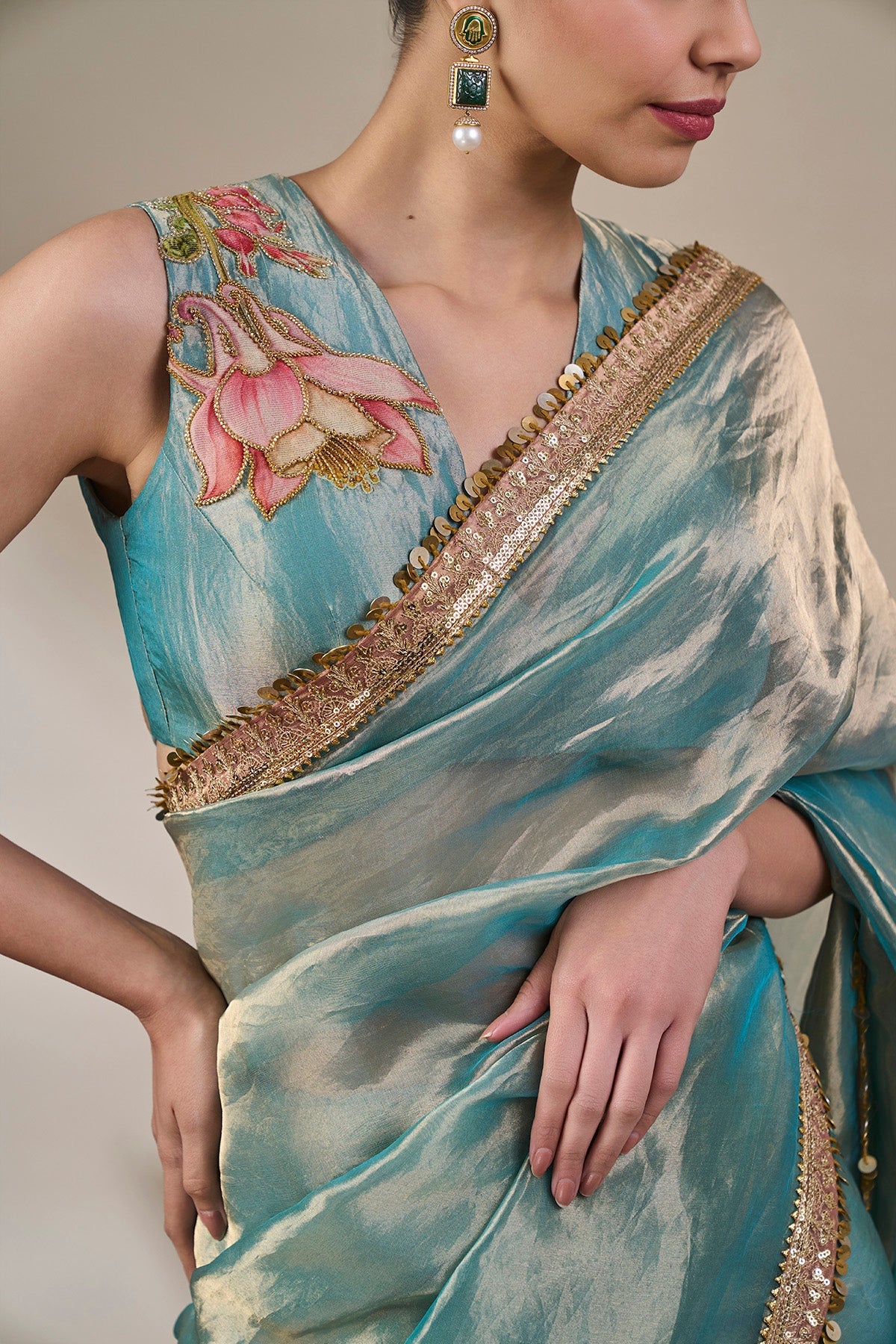 Blue Picante Saree