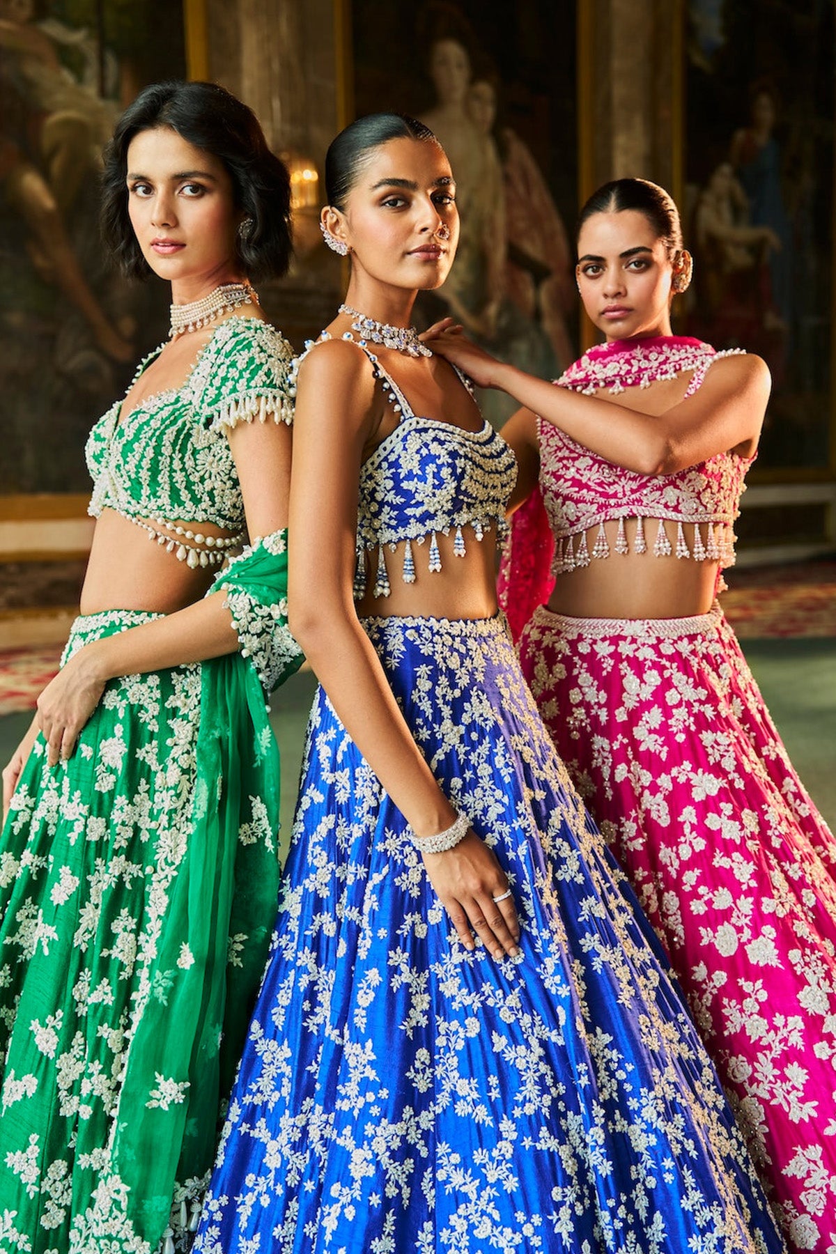 Blue Thread Work Lehenga Set