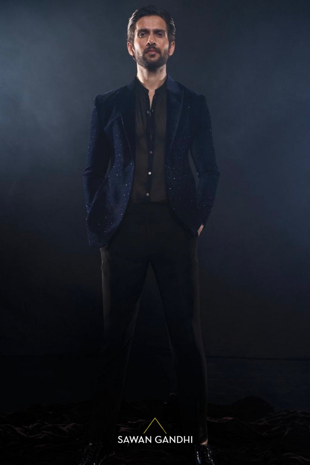 Blue velvet jacket