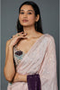 BLUSH PINK GEORGETTE EMBROIDERED CHOLI WITH BLUSH PINK AND PURPLE SHADED SEQUINS GEORGETTE PRE-STICHED SAREE