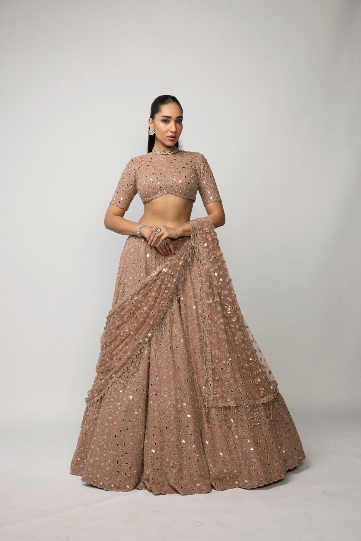Bronze Rose Lehenga Set