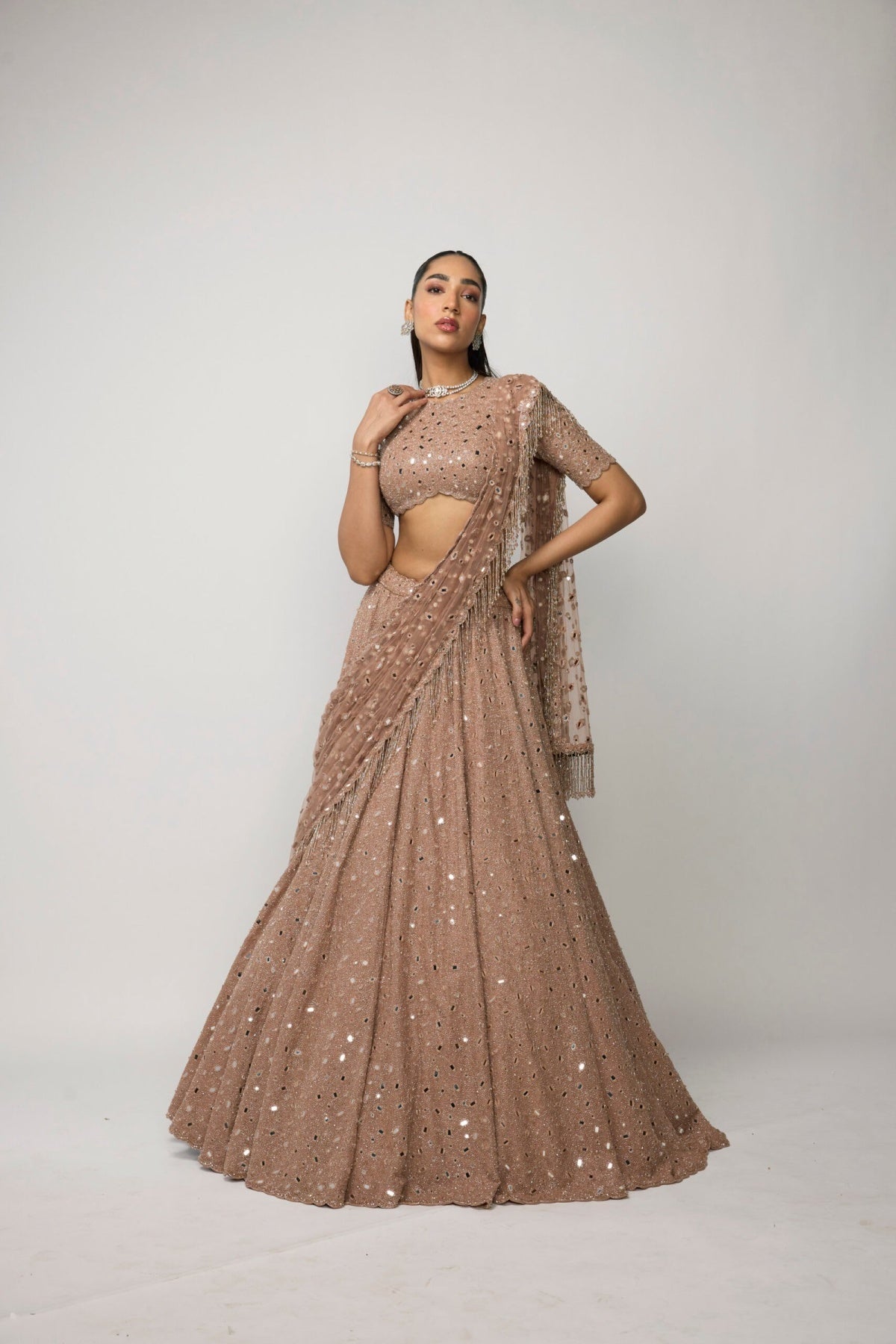 Bronze Rose Lehenga Set