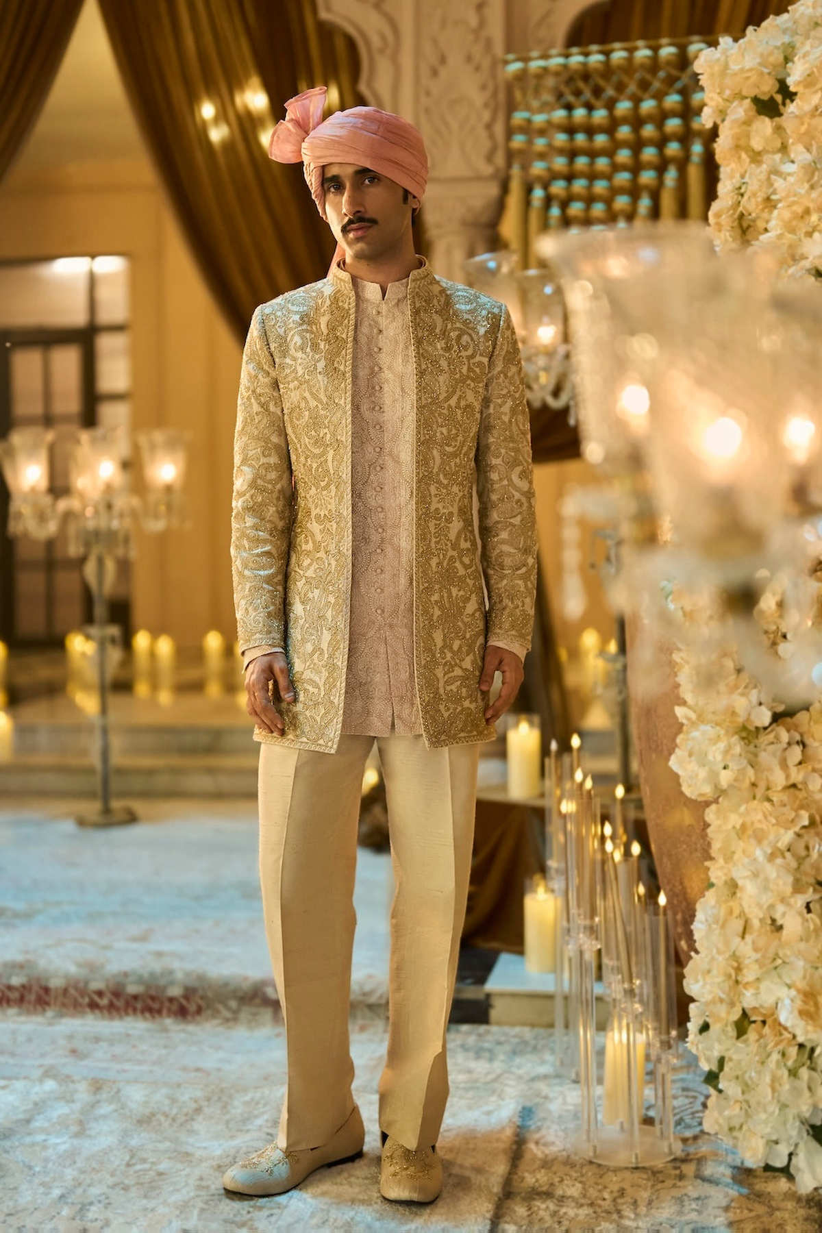 Champagne Ivory Sherwani Set