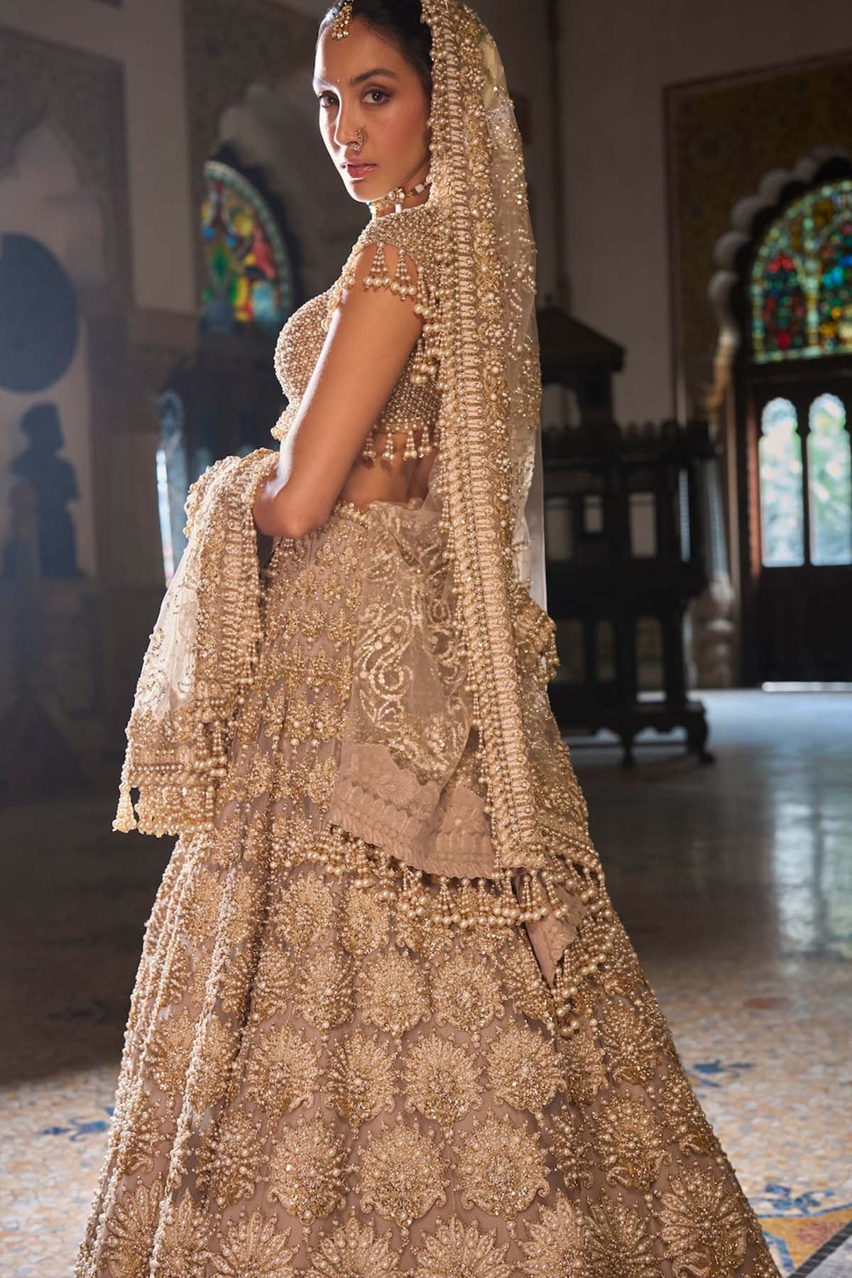 Champagne Pearl Lehenga Set