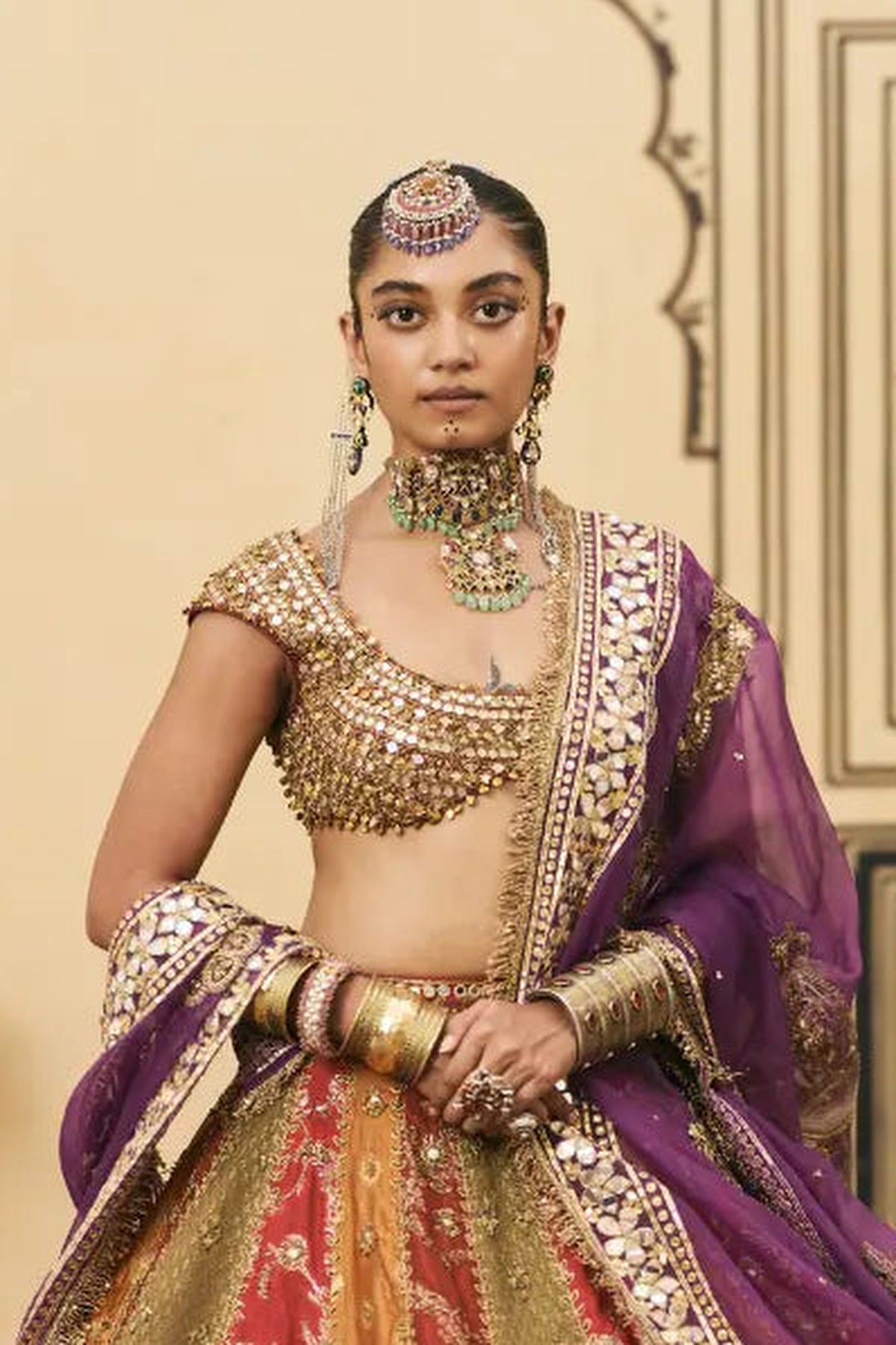 Chitrali Brocade Phulkari Lehenga Set