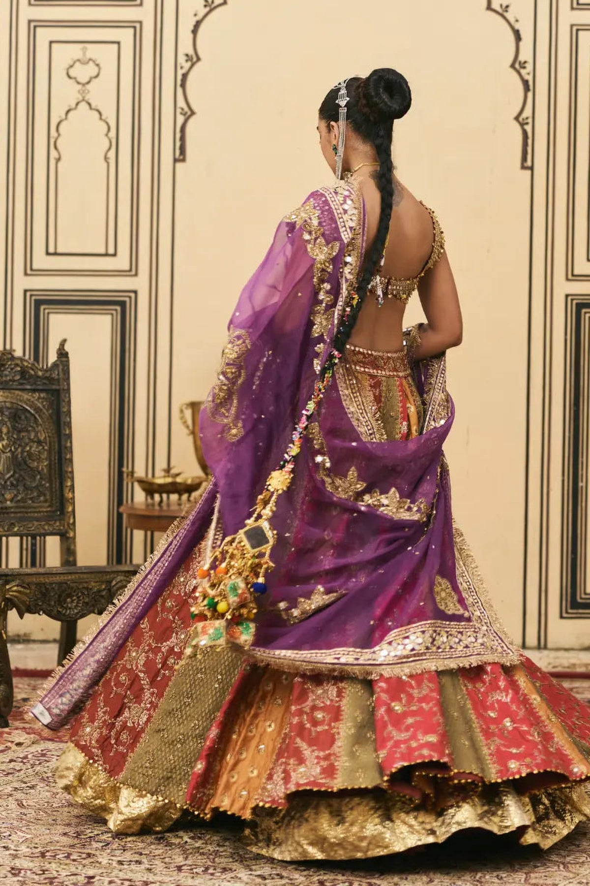 Chitrali Brocade Phulkari Lehenga Set