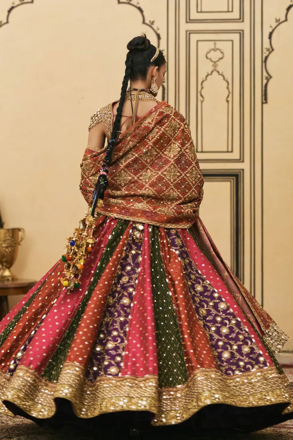 Chitrangi Brocade Phulkari Lehenga Set