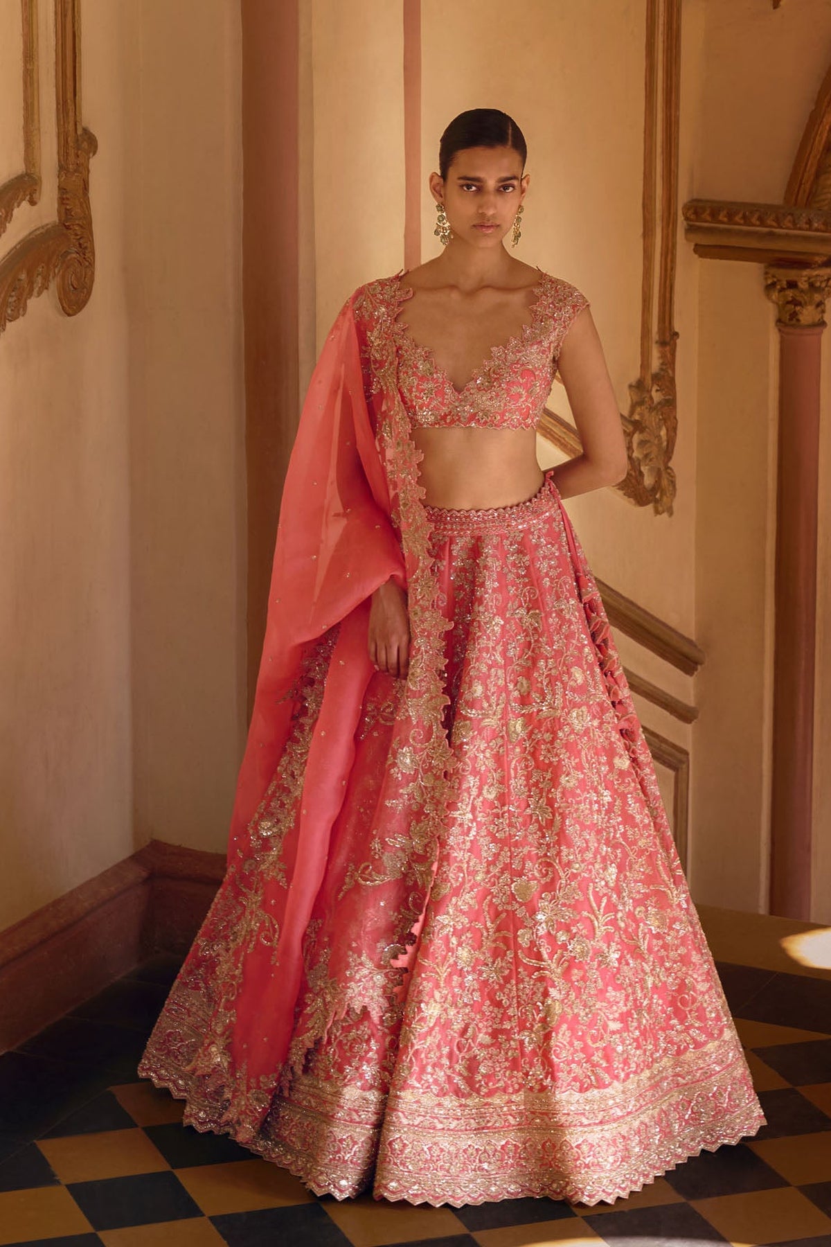 Coral Advika Lehenga Set