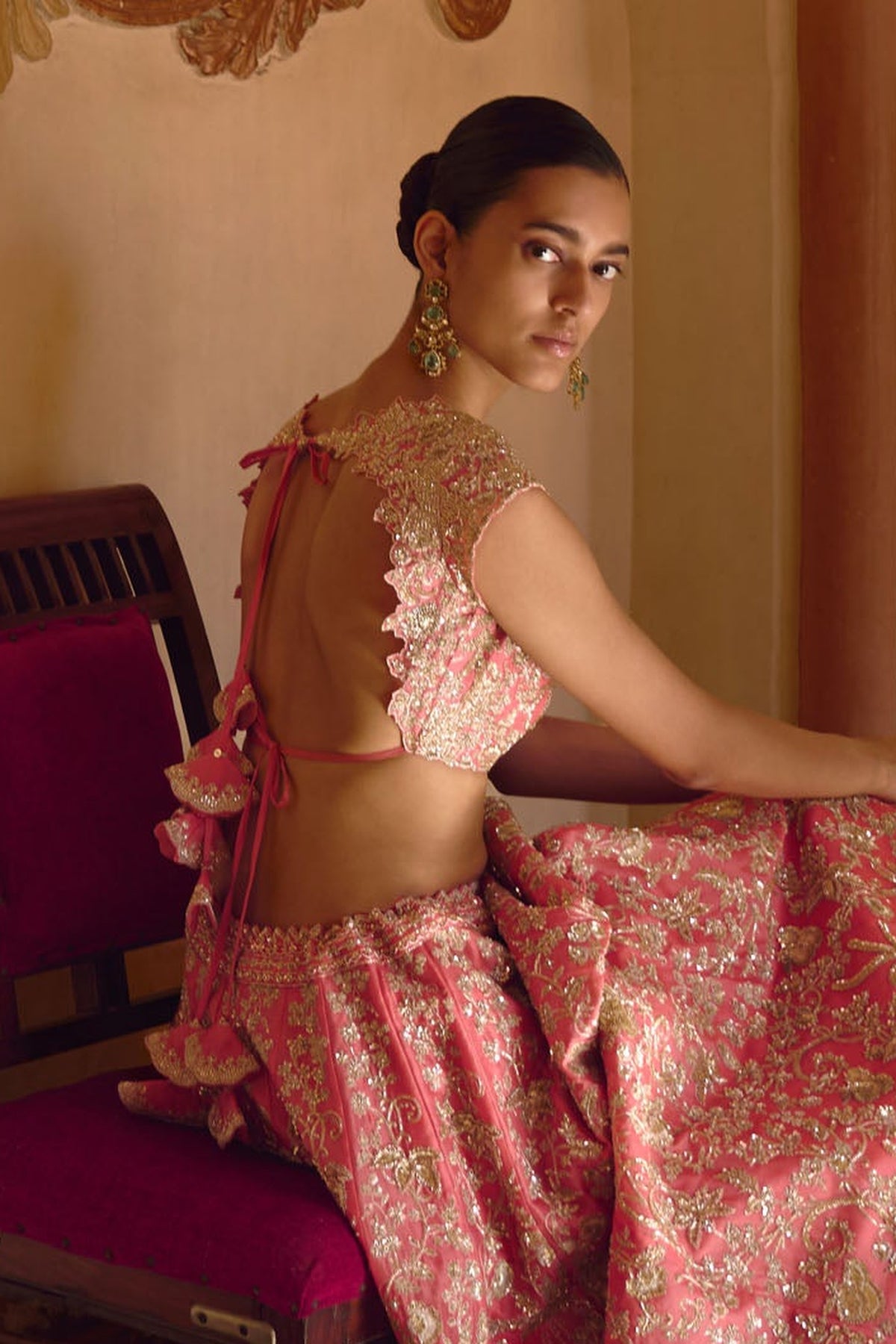 Coral Advika Lehenga Set