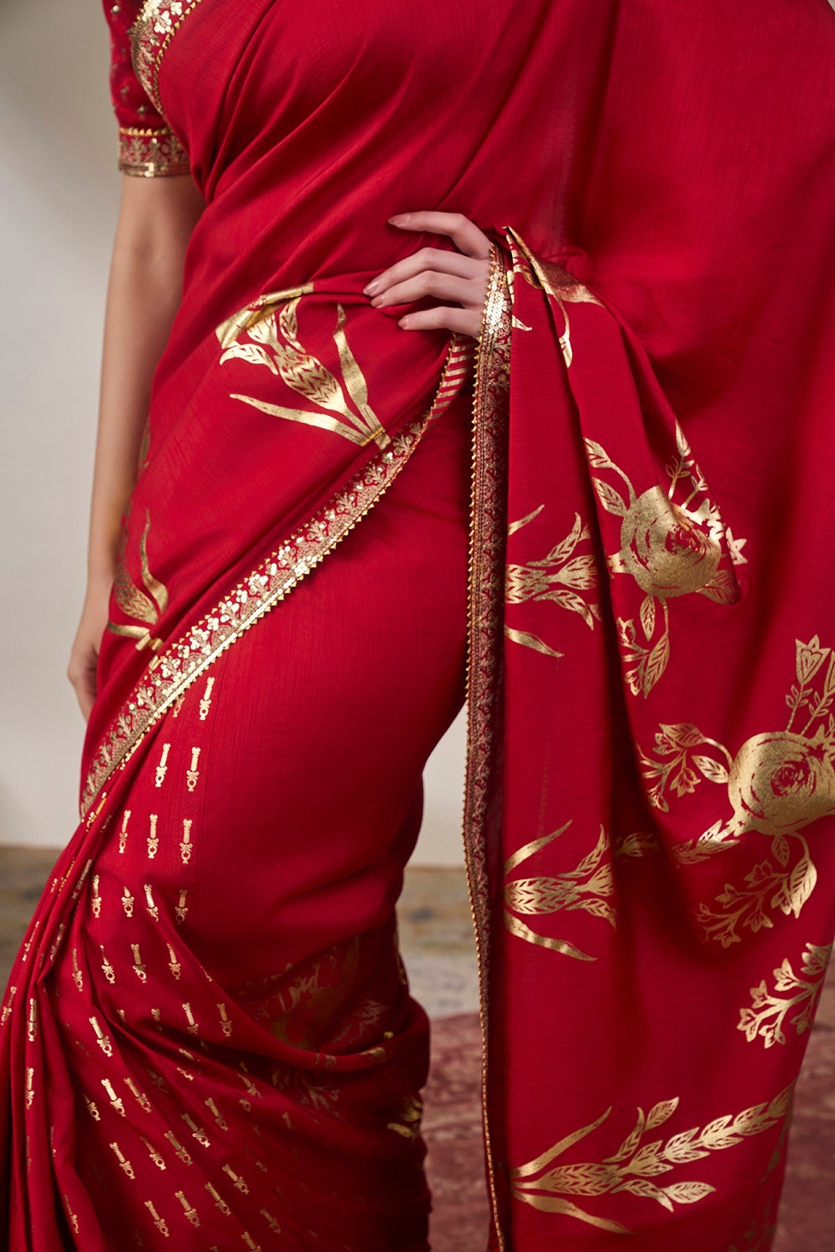 Crimson Khari Saree
