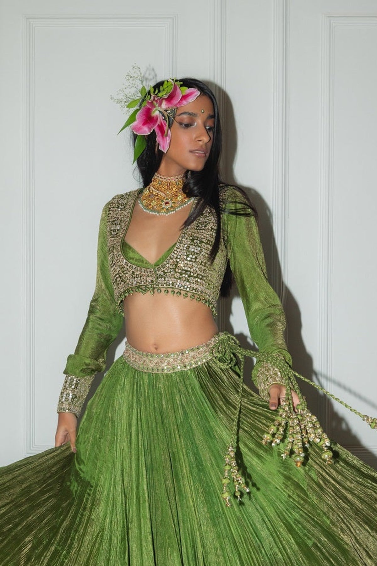 Crushed Lehenga set