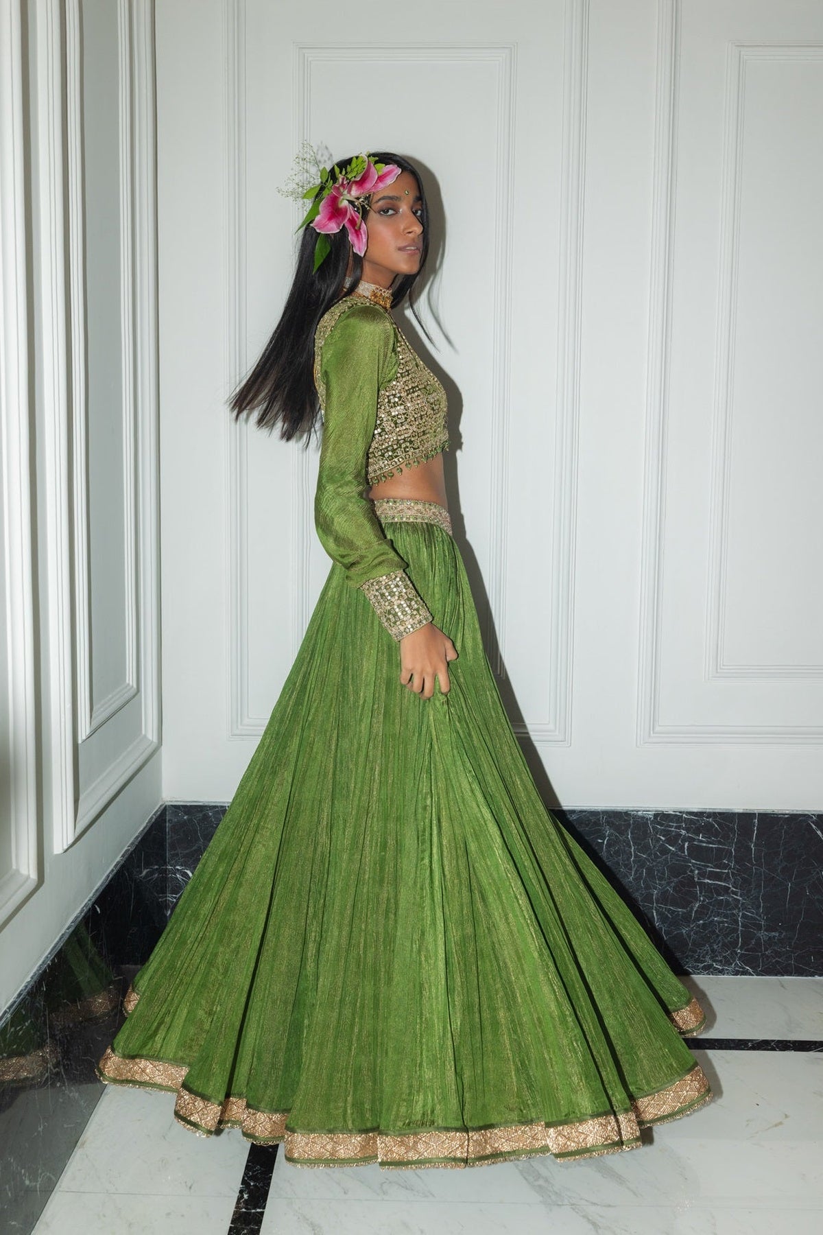 Crushed Lehenga set