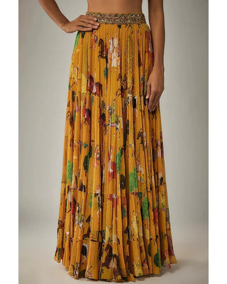 Mango Flowy Mughal Printed Cape and Skirt Set