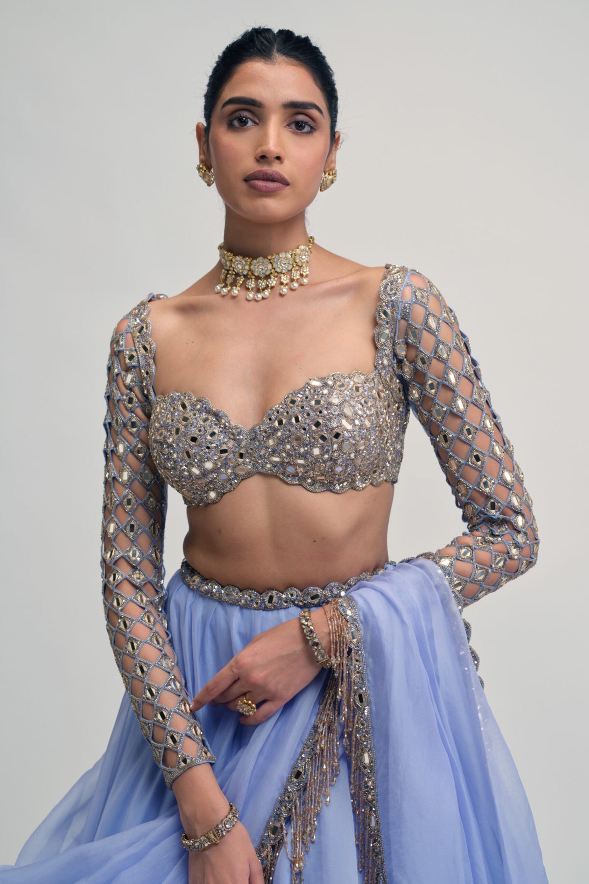 Dew Blue Lehenga Set